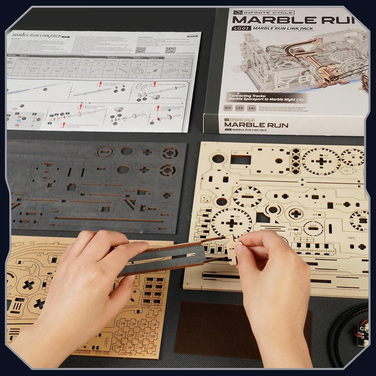 Rompecabezas 3D de Madera ROBOTIME - Carrera de Canicas LGA01/LGC01
