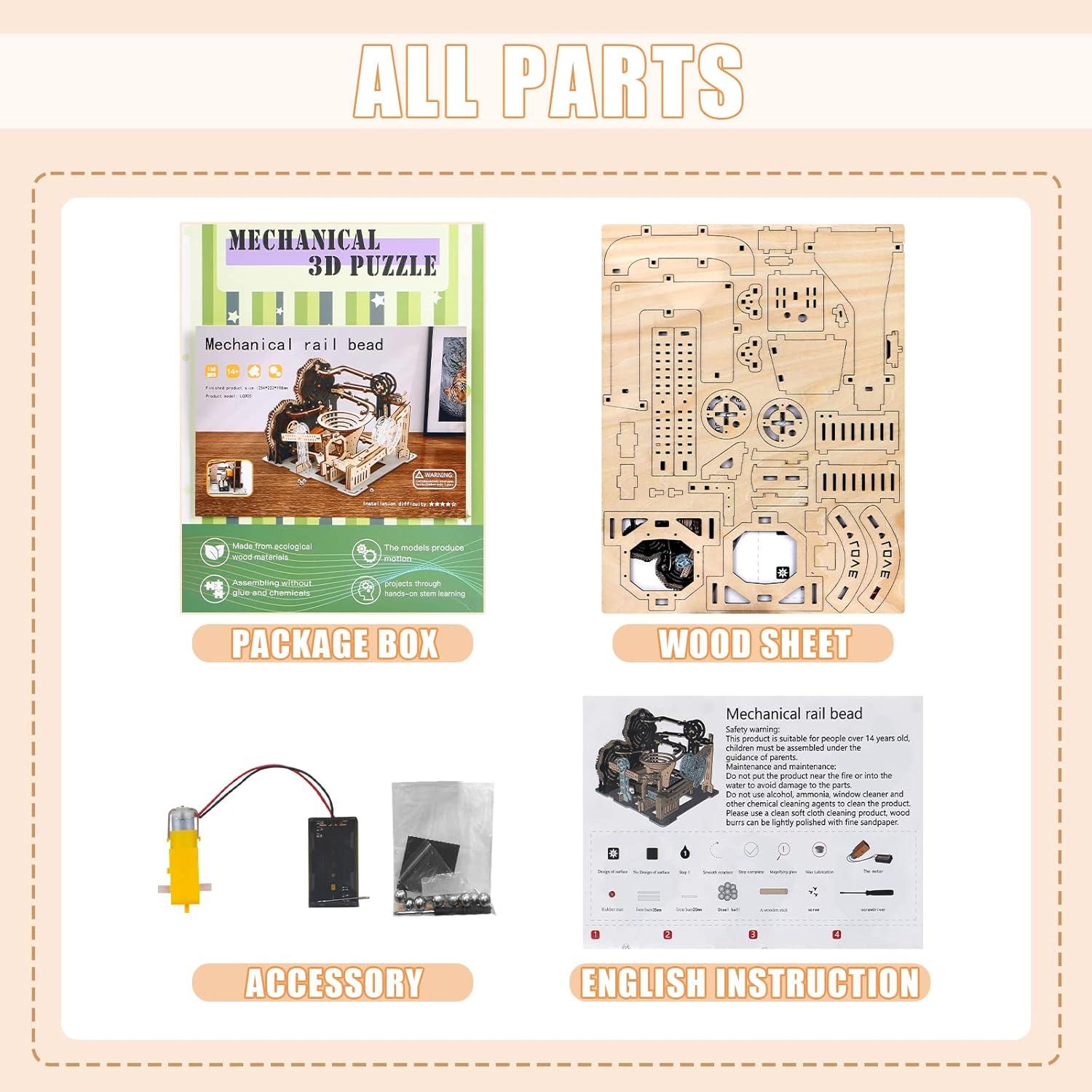Rompecabezas 3D de Madera LOKEISNA Carrera de Canicas 0.93 kg