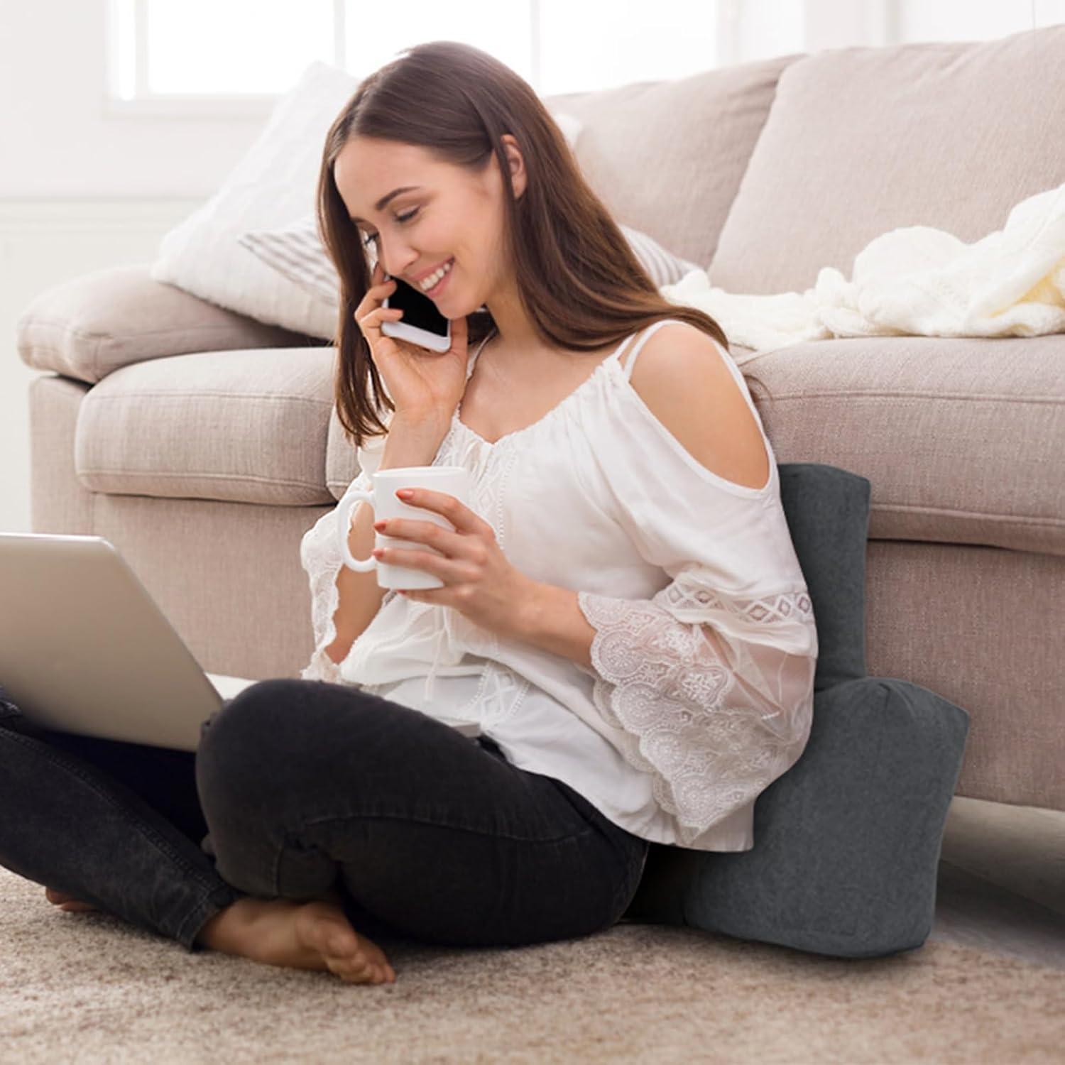 Almohada Lumbar TANYOO Gris Oscuro Soporte Espalda 59x39cm