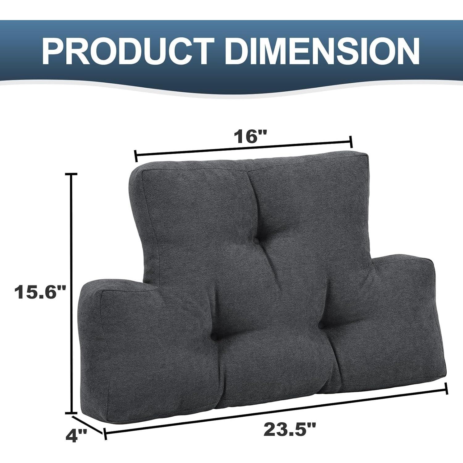 Almohada Lumbar TANYOO Gris Oscuro Soporte Espalda 59x39cm