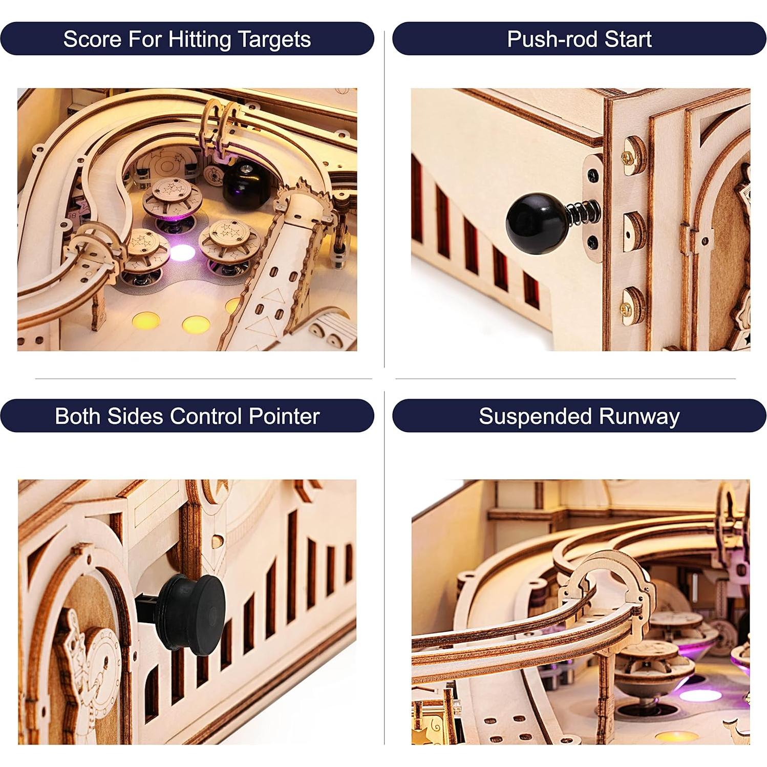 ROKR Rompecabezas de Madera 3D Máquina de Pinball EG01