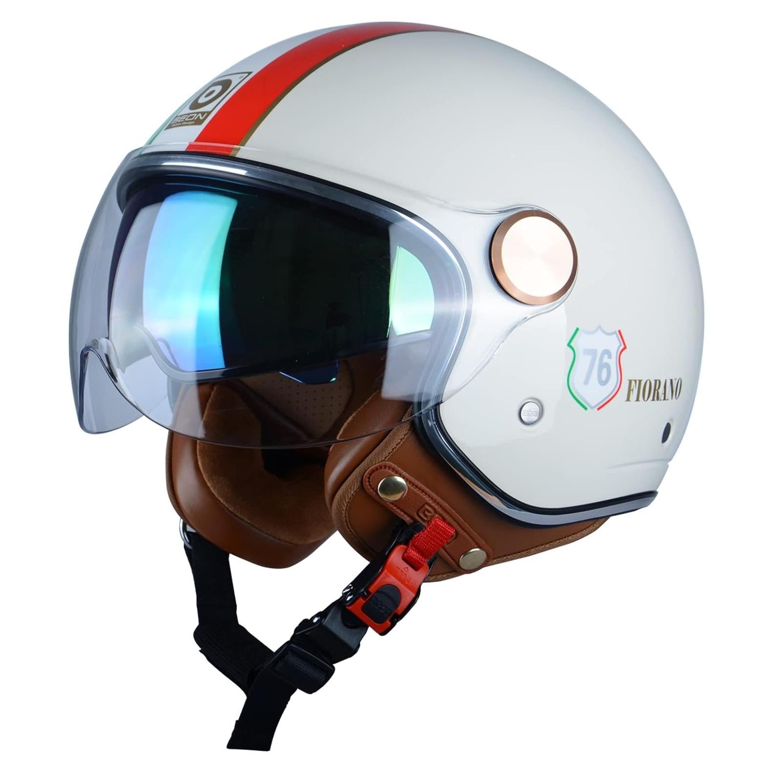 Casco de Moto BEON B-120 Retro Doble Visera Unisex