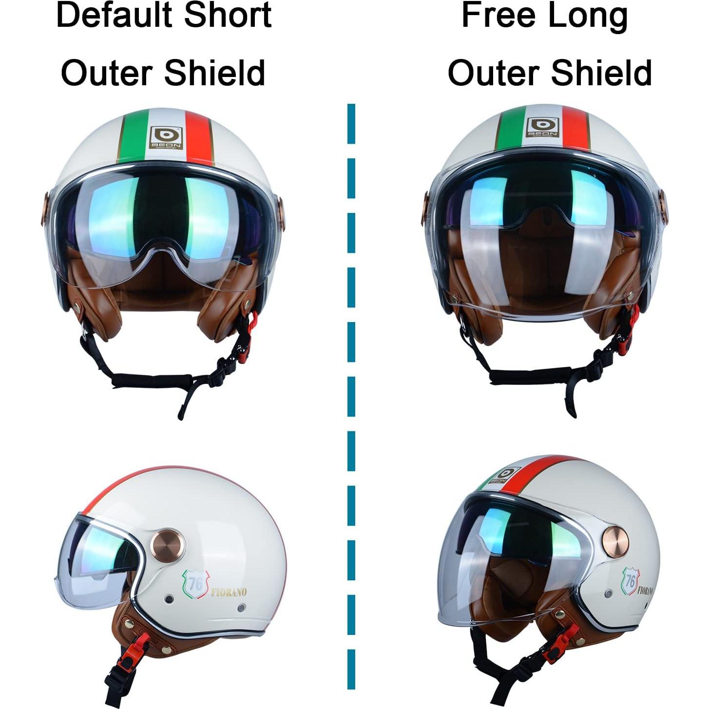 Casco de Moto BEON B-120 Retro Doble Visera Unisex