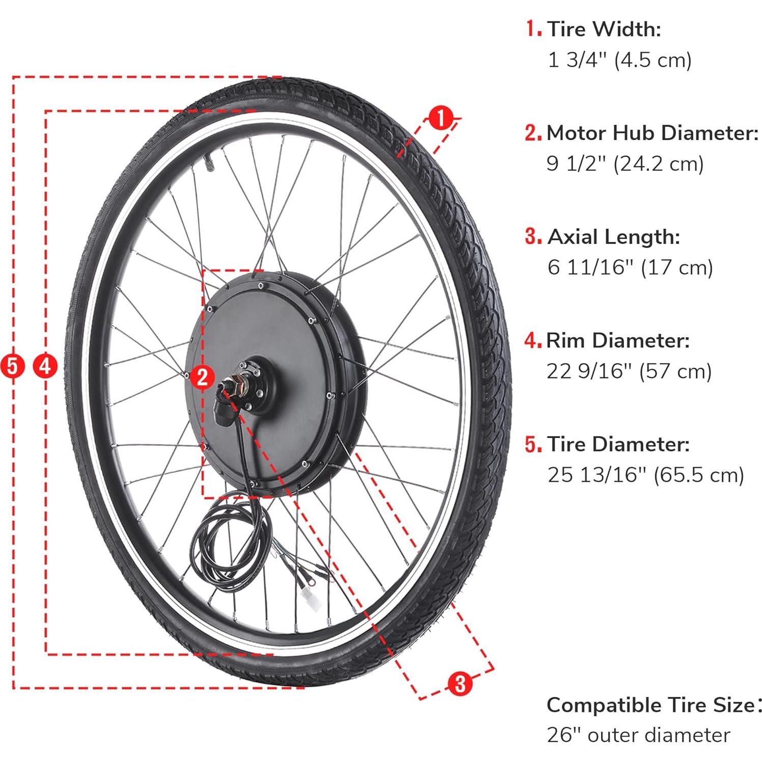 Kit de Conversión de Bicicleta Eléctrica AW 48V 1000W 26"
