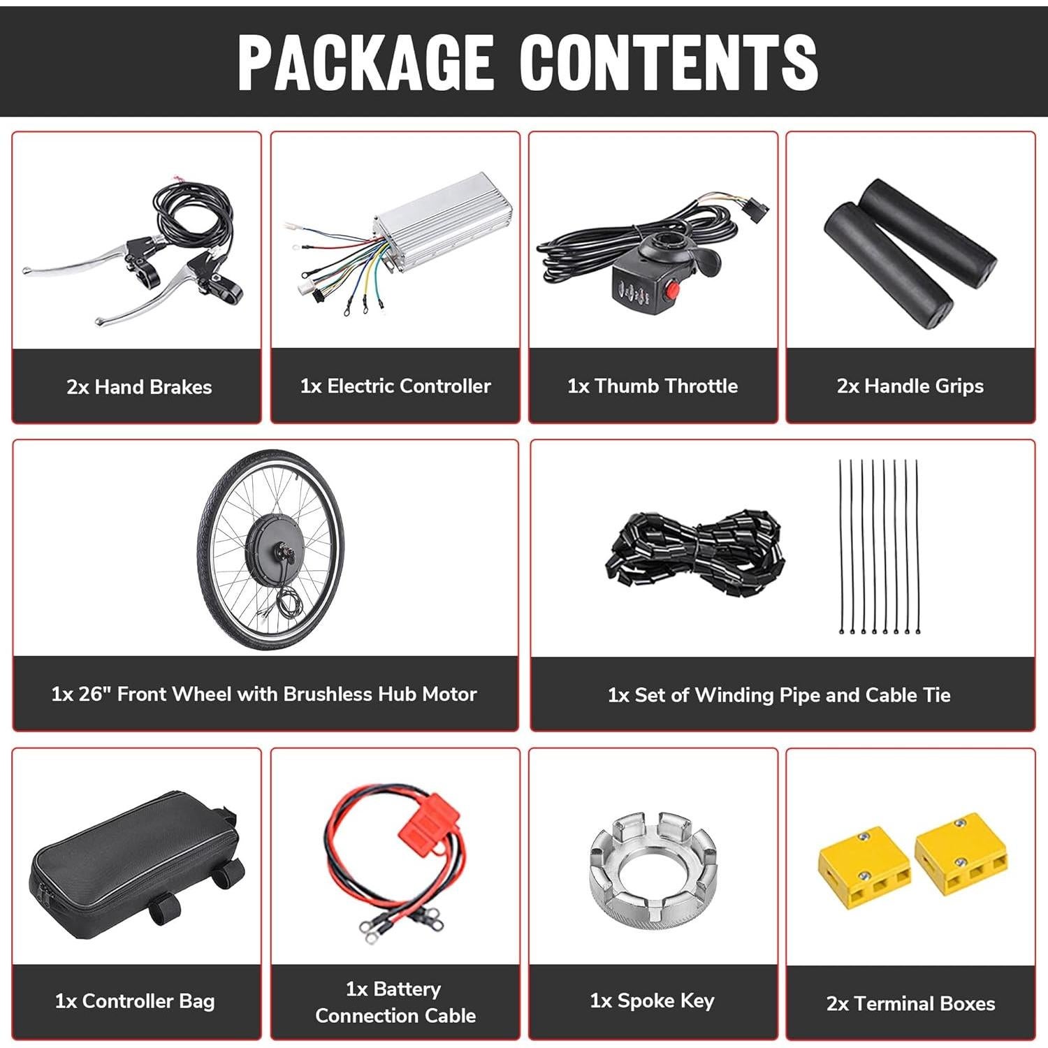 Kit de Conversión de Bicicleta Eléctrica AW 48V 1000W 26"