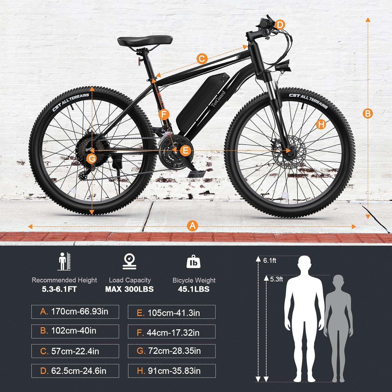 Bicicleta Eléctrica TotGuard T-266-UL 26" 500W 21 Velocidades