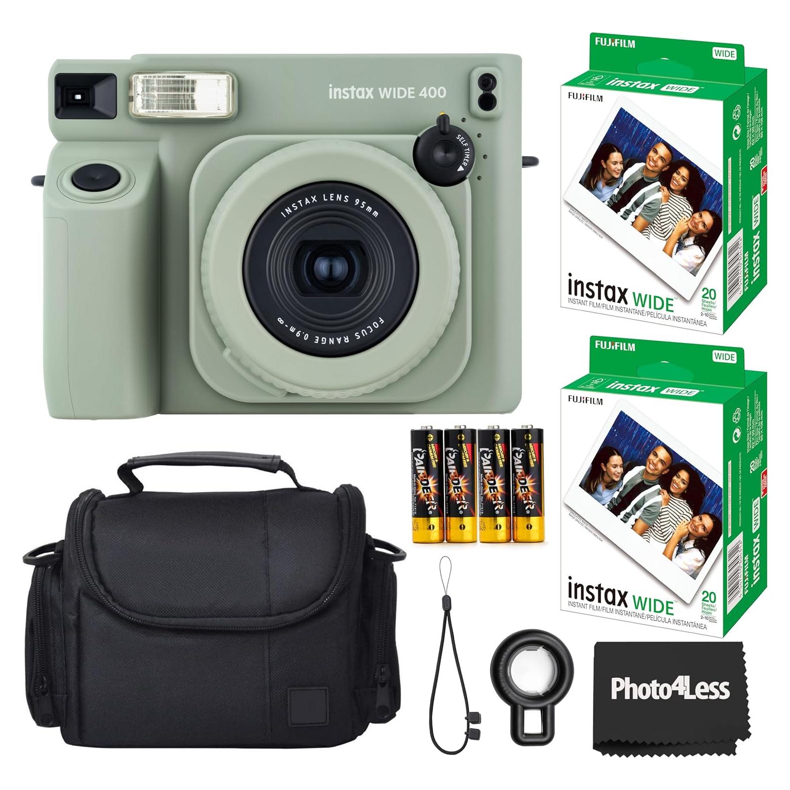 Cámara Instantánea Fujifilm Instax Wide 400 Verde Salvia + 40 Hojas