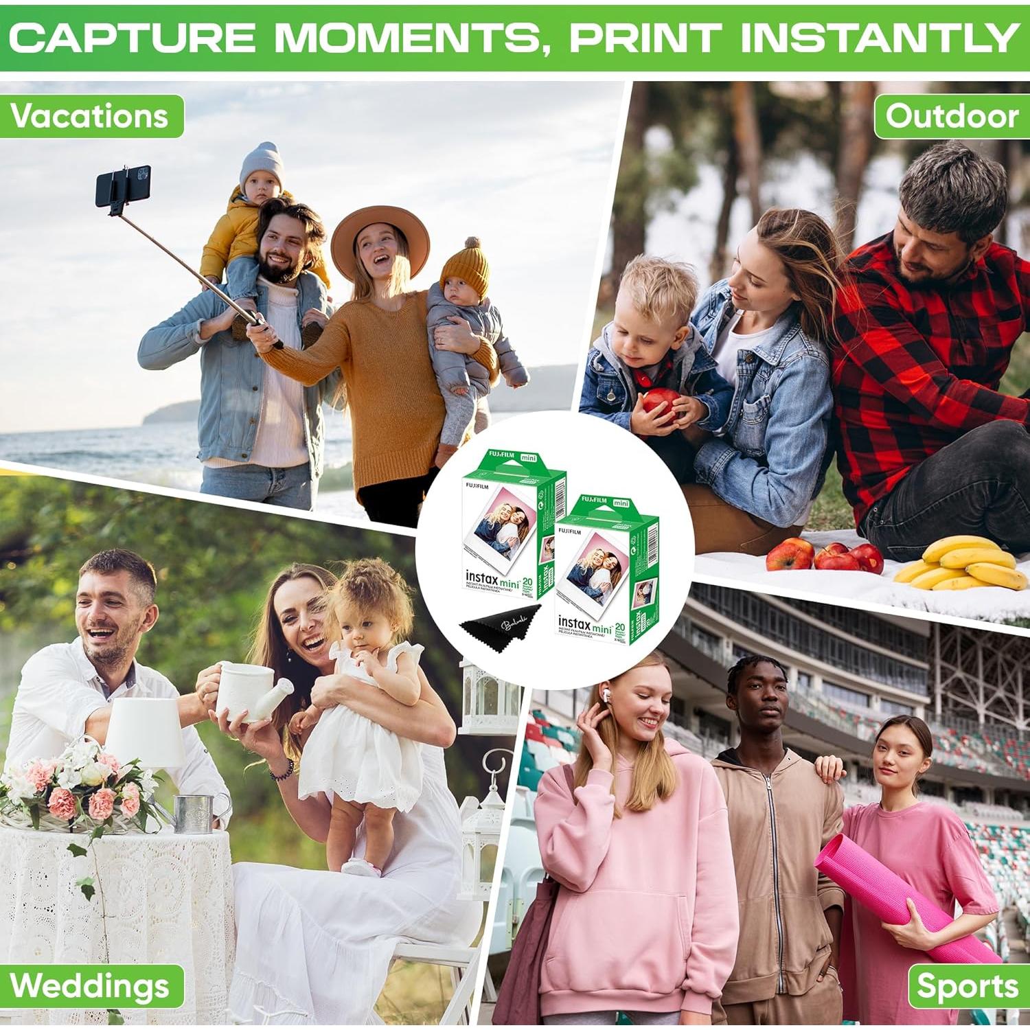 Películas Instantáneas Fujifilm Instax Mini - 40 Exposiciones, ISO 800