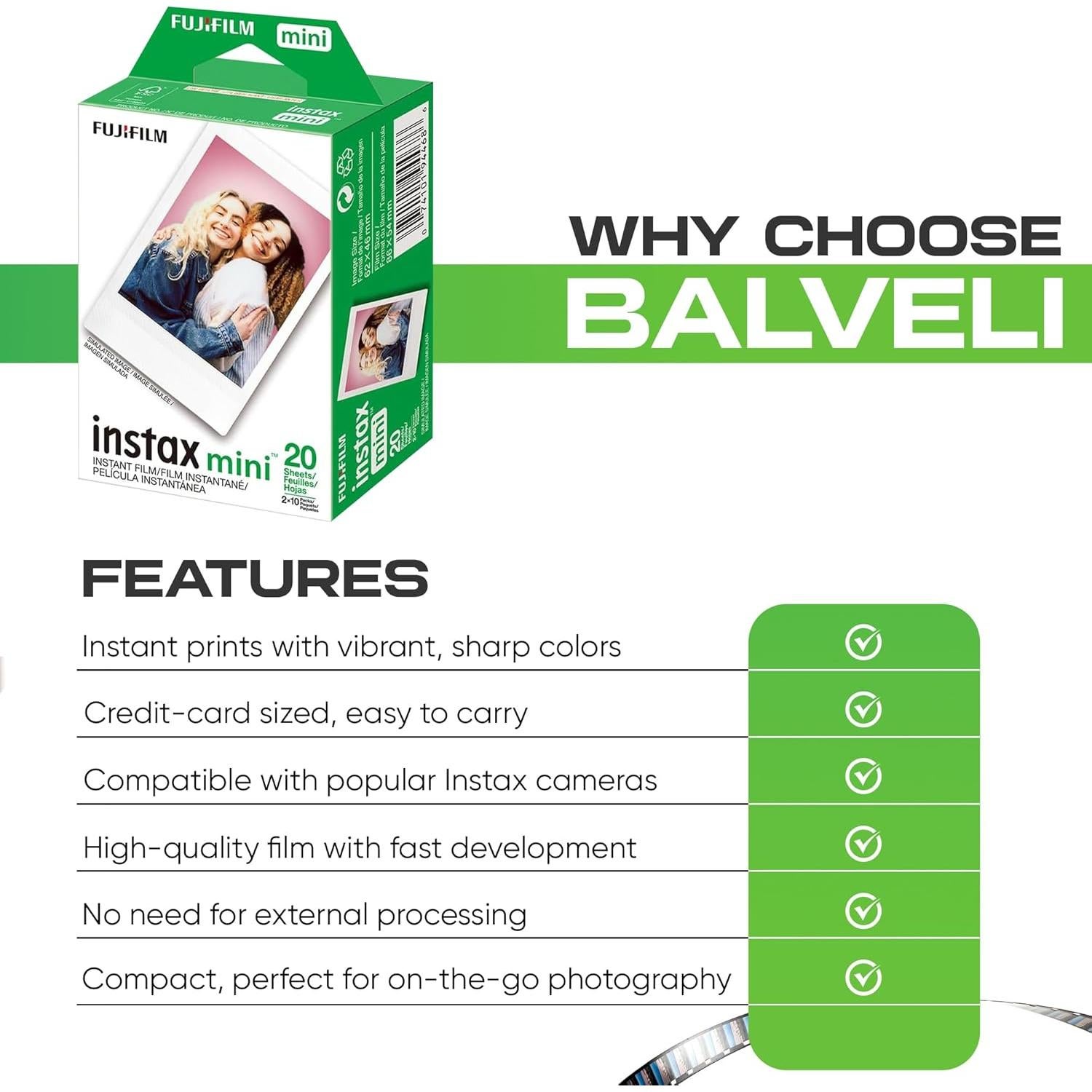 Películas Instantáneas Fujifilm Instax Mini - 40 Exposiciones, ISO 800