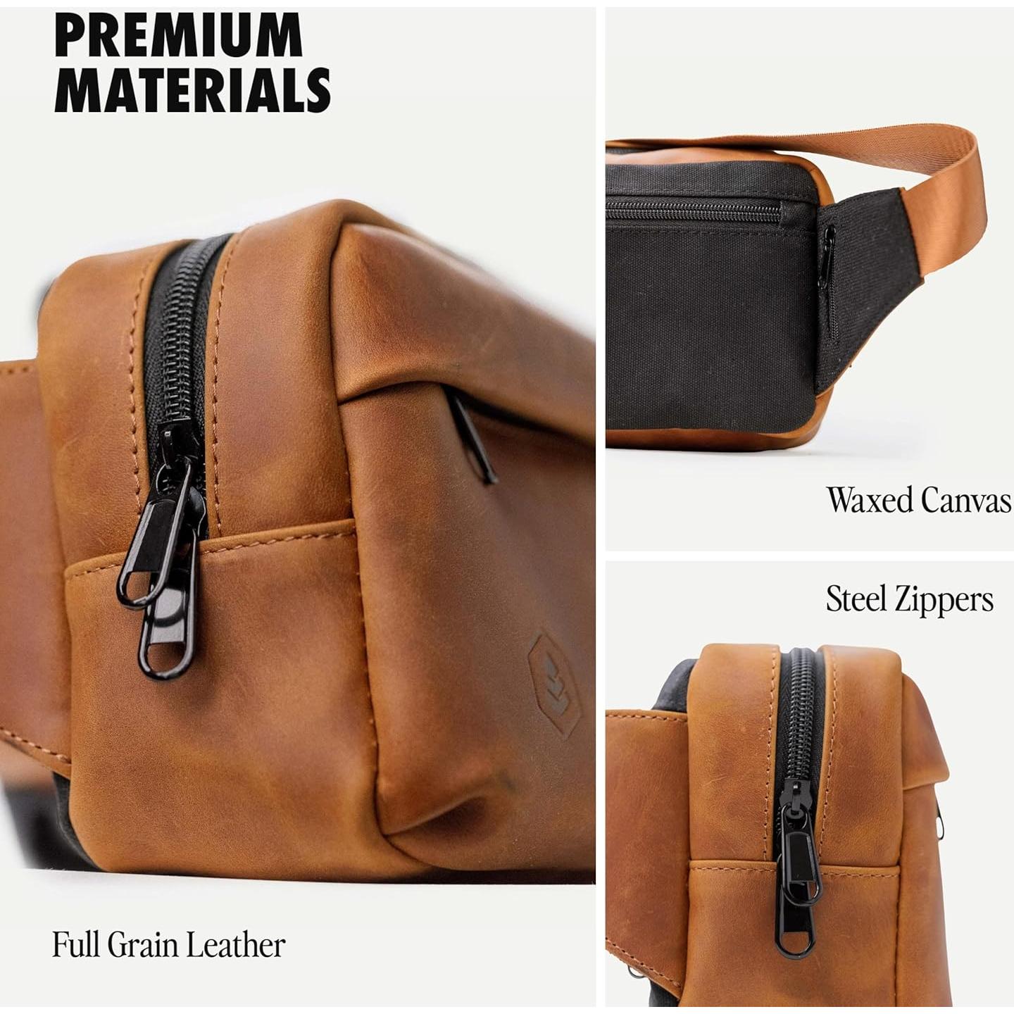 Bolso Cruzado Compacto Evergreen Legacy Cuero Genuino Negro