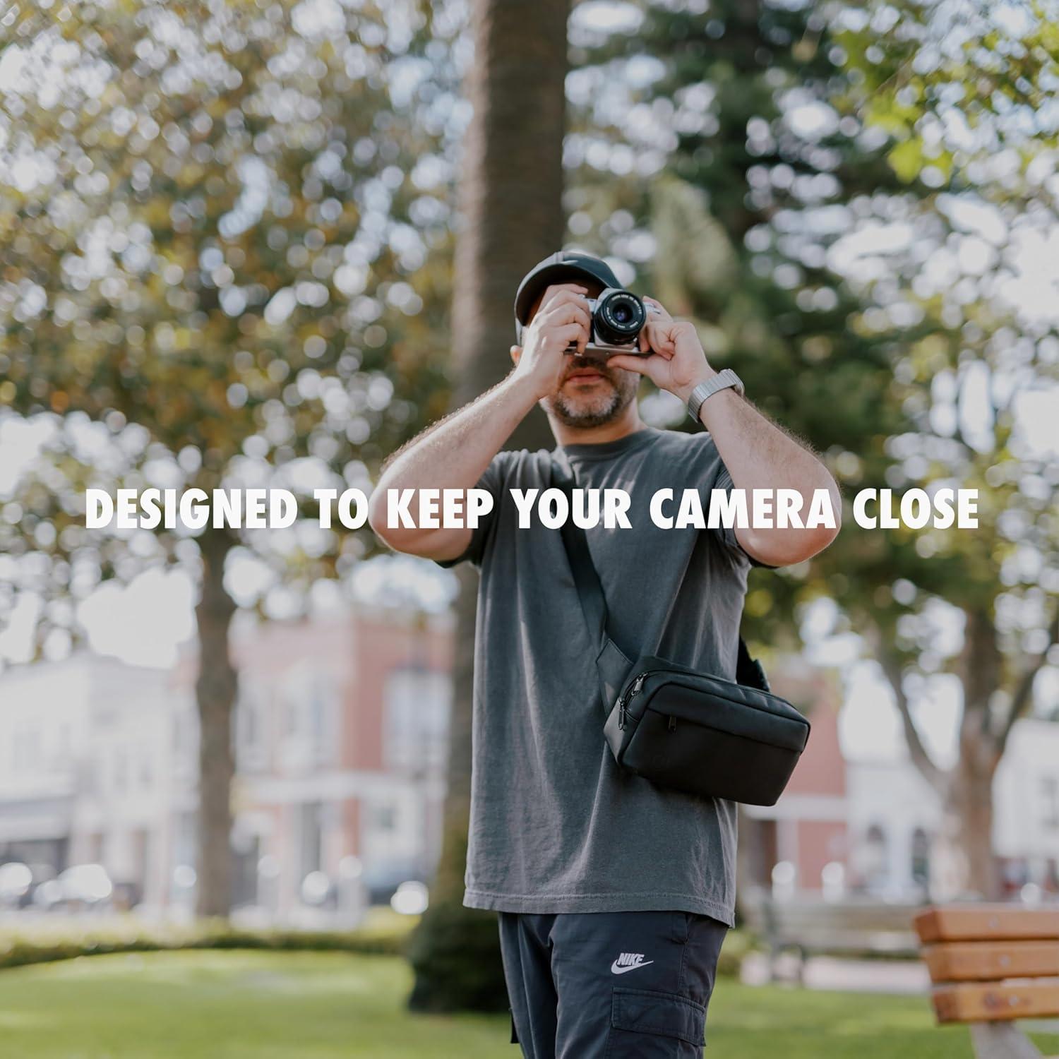 Bolso Cruzado Compacto Evergreen Legacy Cuero Genuino Negro