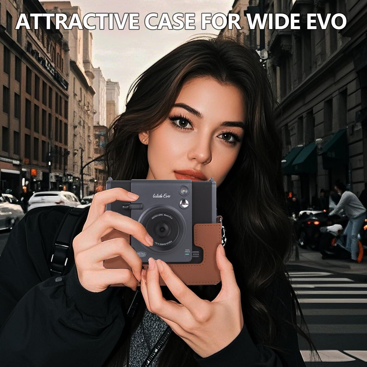 Funda para cámara Fujifilm Instax Wide EVO Marrón 2-en-1