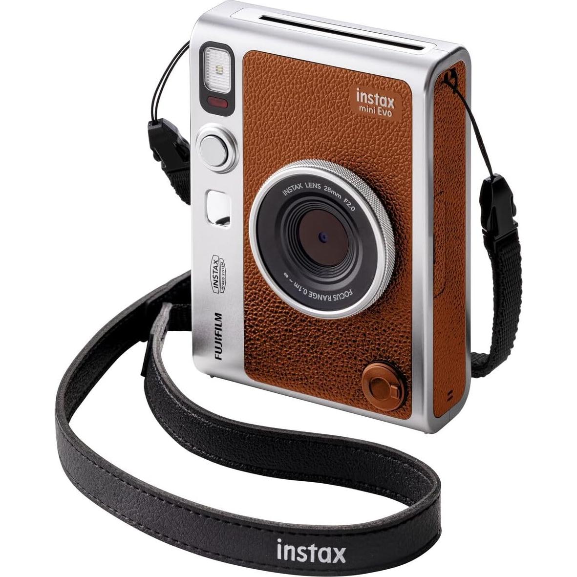 Cámara Instantánea Híbrida Fujifilm Instax Mini EVO Marrón + 40 Hojas Película
