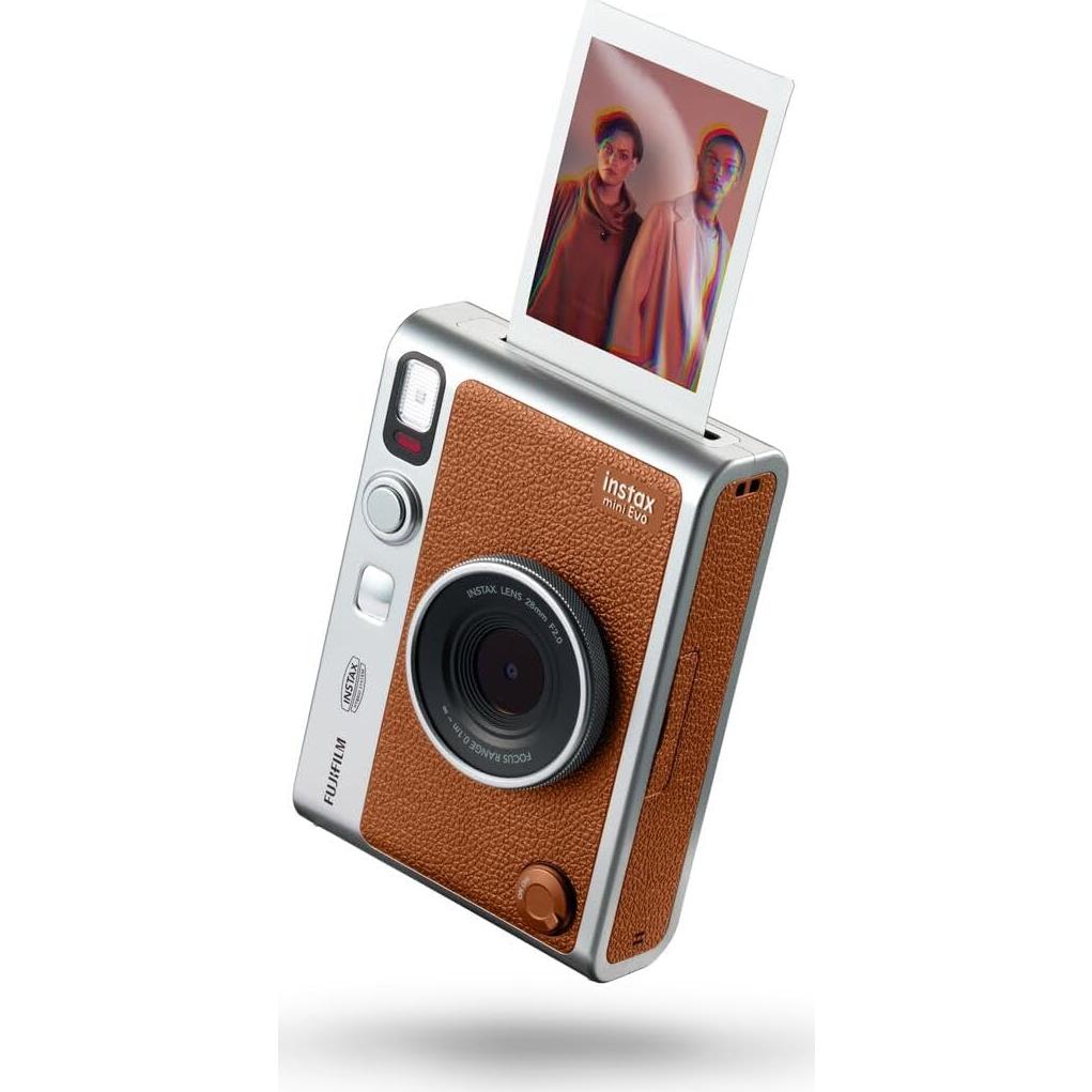 Cámara Instantánea Híbrida Fujifilm Instax Mini EVO Marrón + 40 Hojas Película