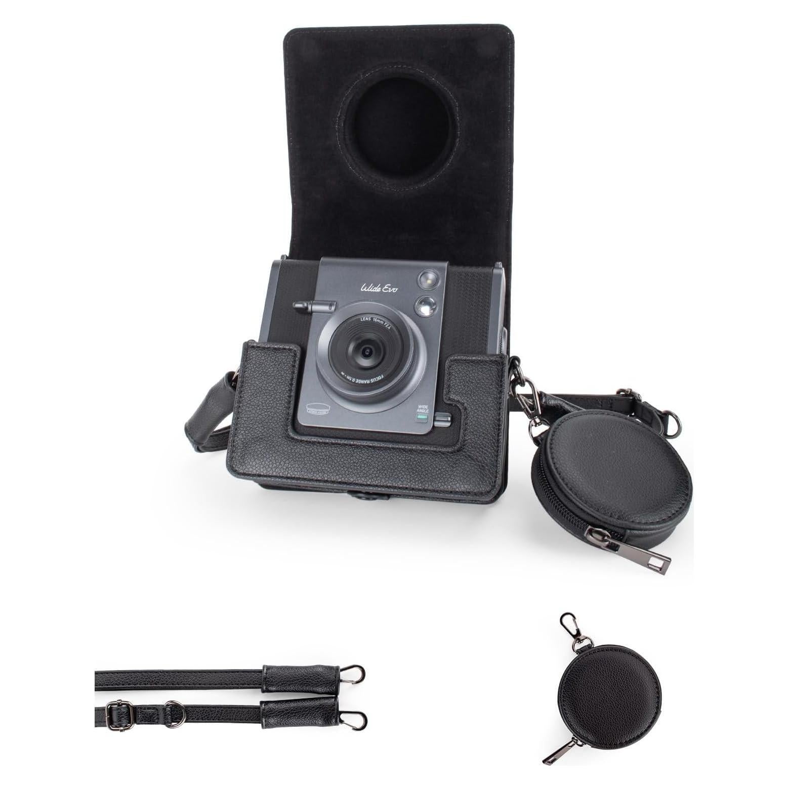 Funda Rieibi para cámara Fujifilm Instax Wide Evo - Cuero PU