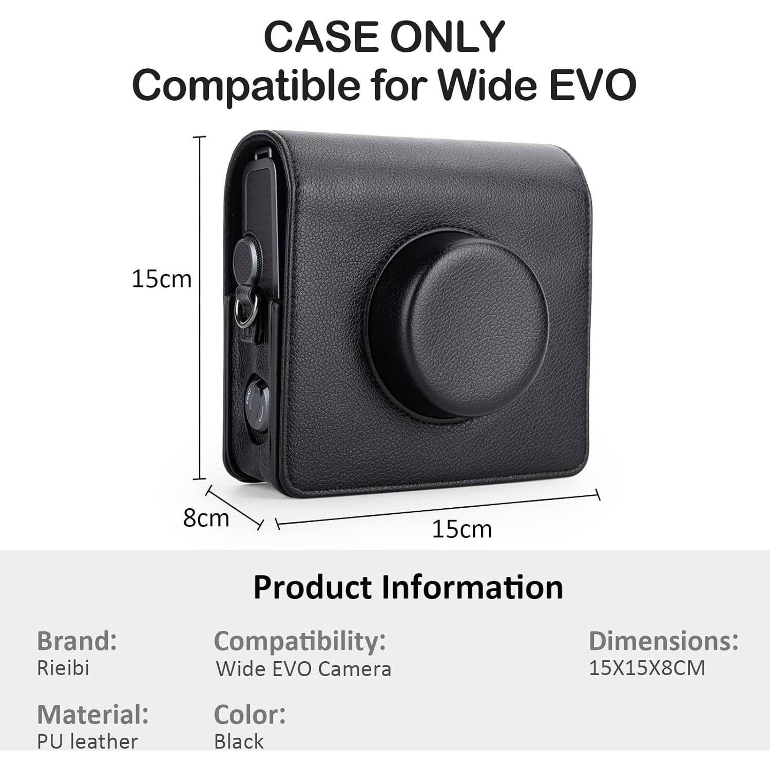 Funda Rieibi para cámara Fujifilm Instax Wide Evo - Cuero PU