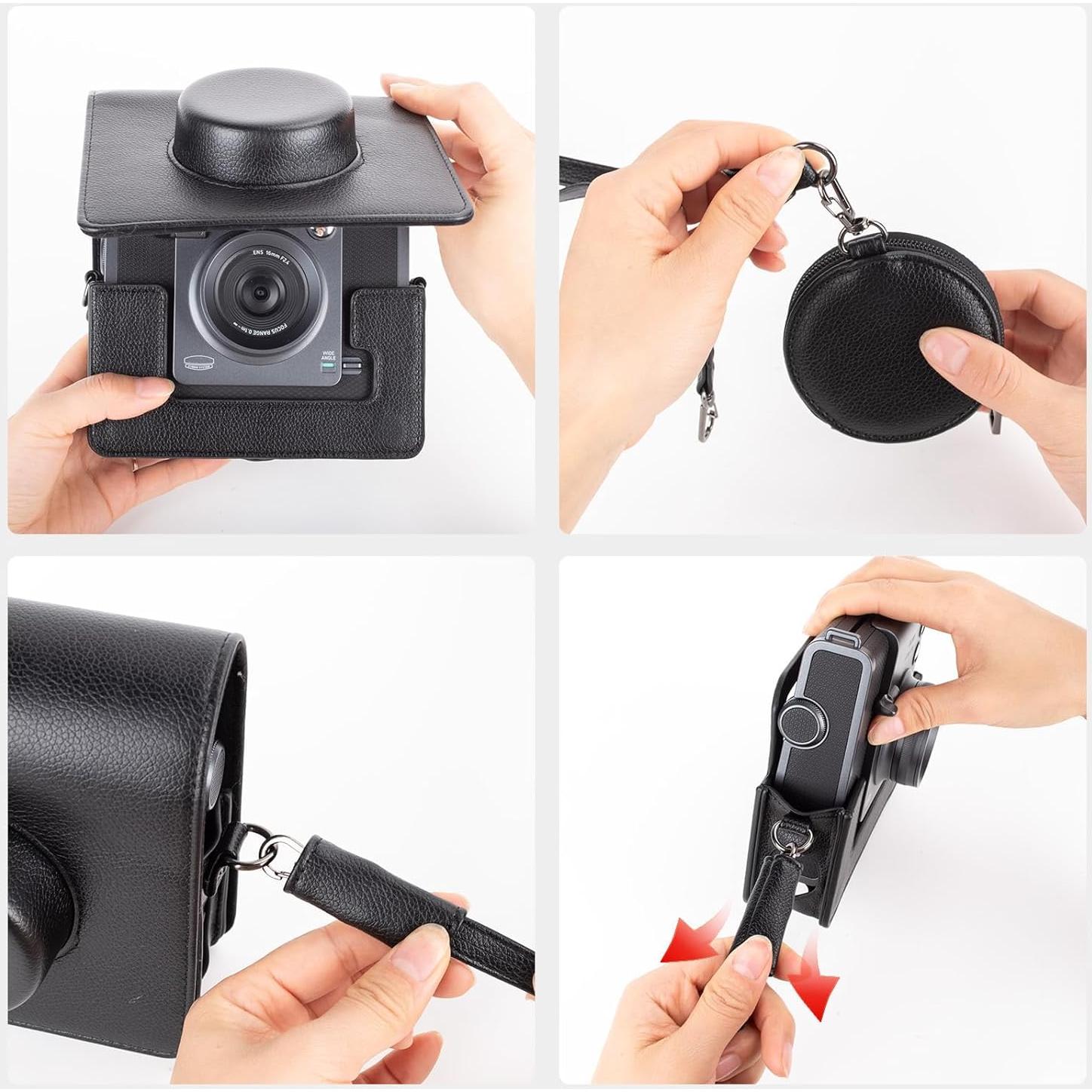 Funda Rieibi para cámara Fujifilm Instax Wide Evo - Cuero PU