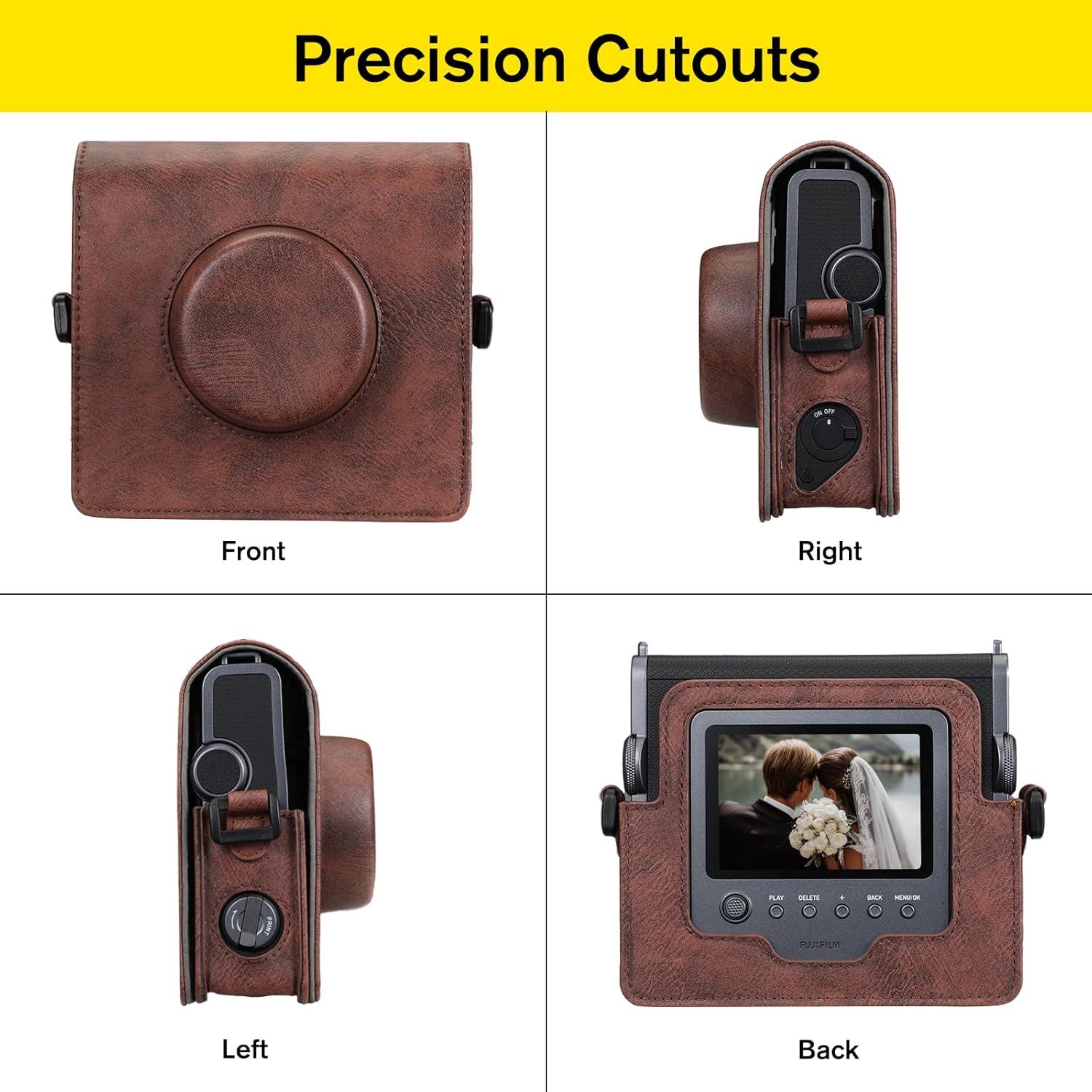 Funda Protectora FINTIE para Cámara Fujifilm Instax Wide EVO - Cuero Vegano Premium