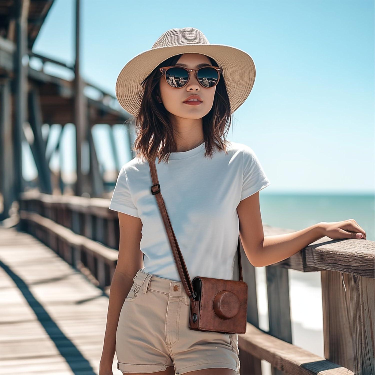 Funda Protectora FINTIE para Cámara Fujifilm Instax Wide EVO - Cuero Vegano Premium