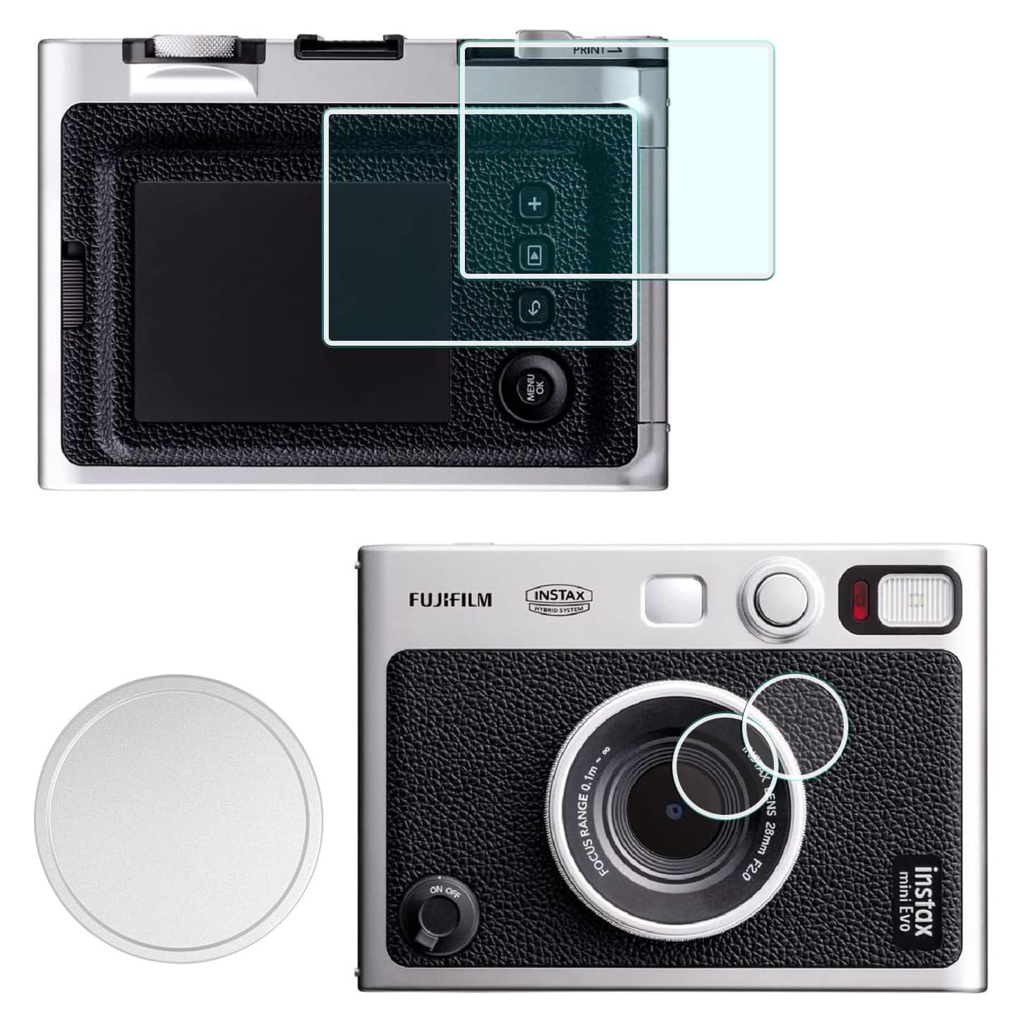 Tapa de Lente y Protector de Pantalla para Fujifilm Instax Mini Evo