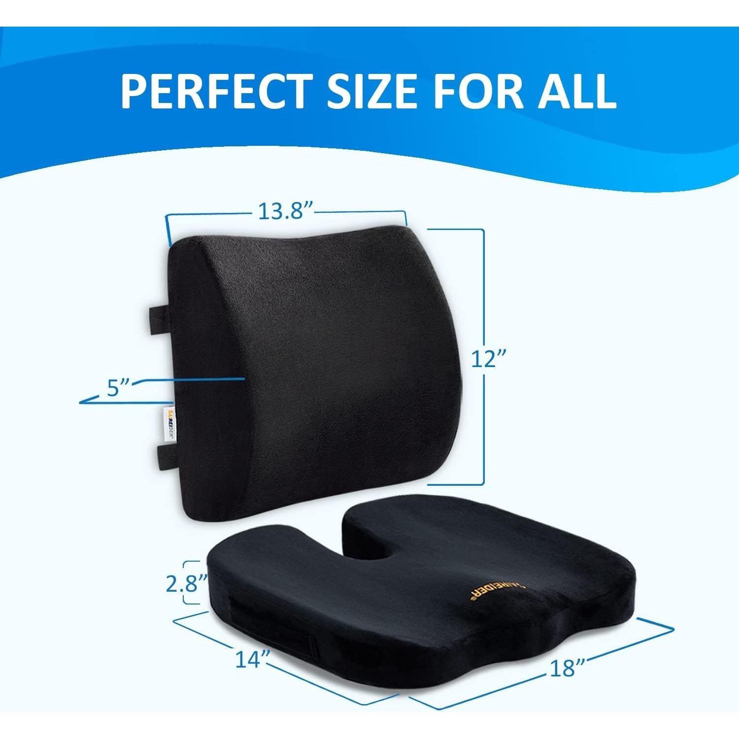 Cojín de Asiento SAIREIDER y Almohada Lumbar Ergonómica