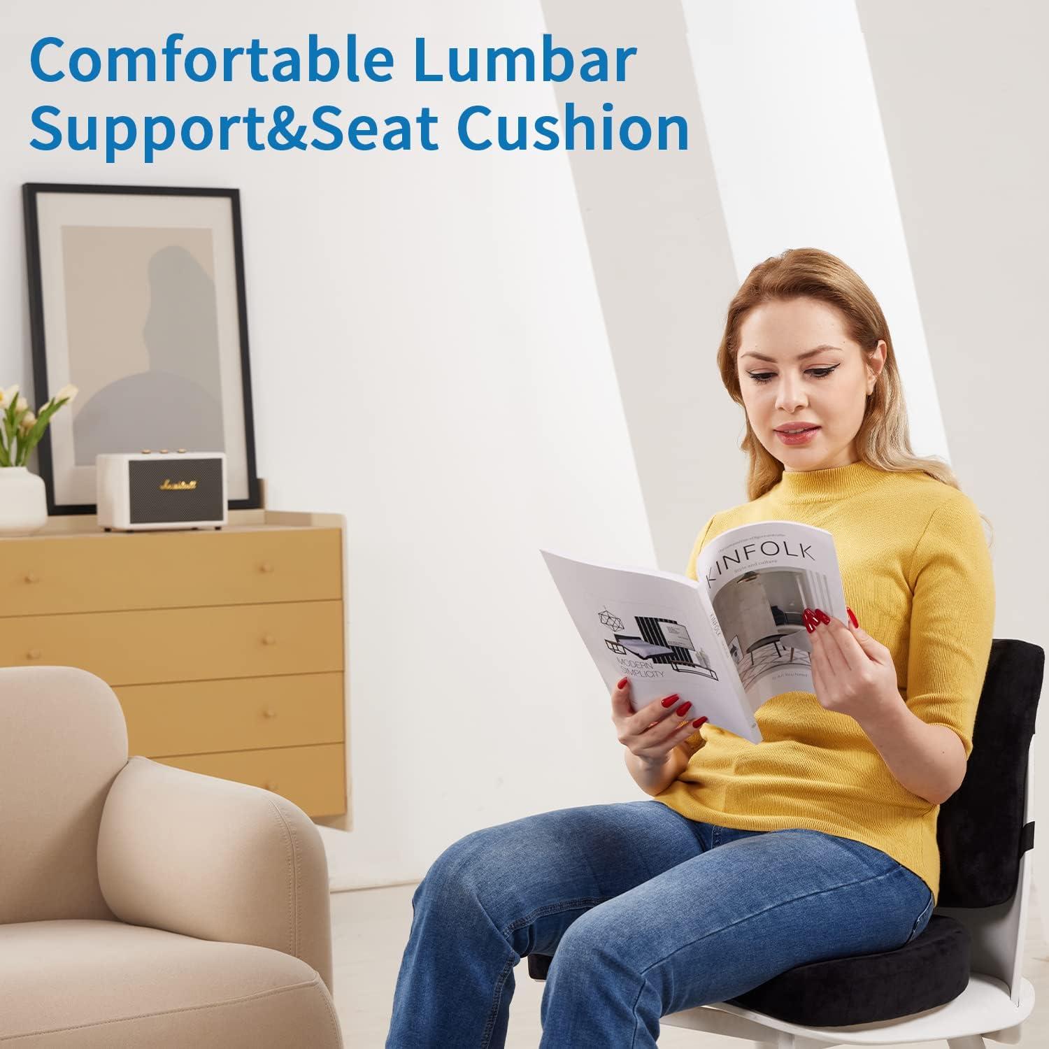 Cojín de Asiento SAIREIDER y Almohada Lumbar Ergonómica