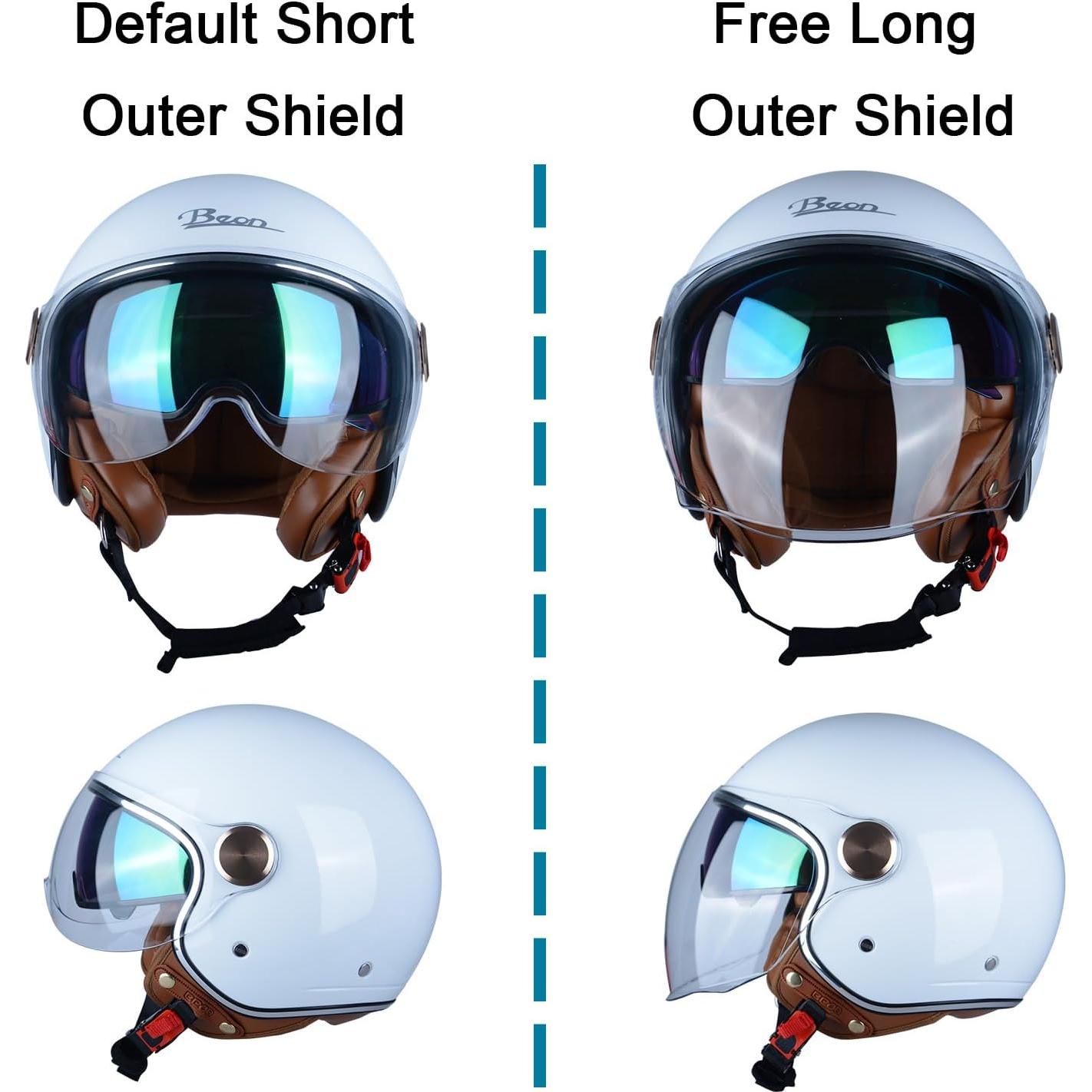 Casco de Moto BEON B-120 Retro Doble Visera Unisex