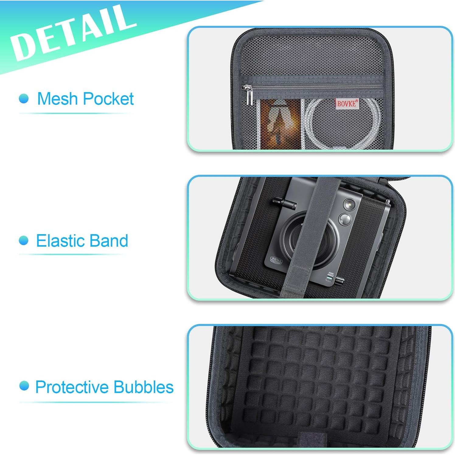 Funda de Transporte BOVKE para Fujifilm INSTAX Wide EVO - Negra