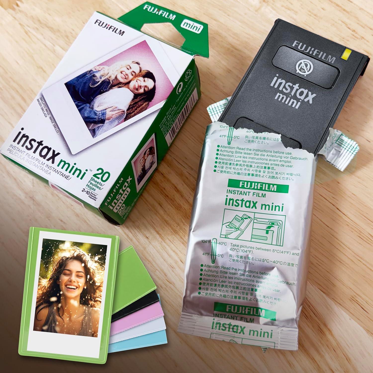 Fujifilm Mini Instax Films + Marcos Magnéticos + Paño Microfibra (20 Hojas)