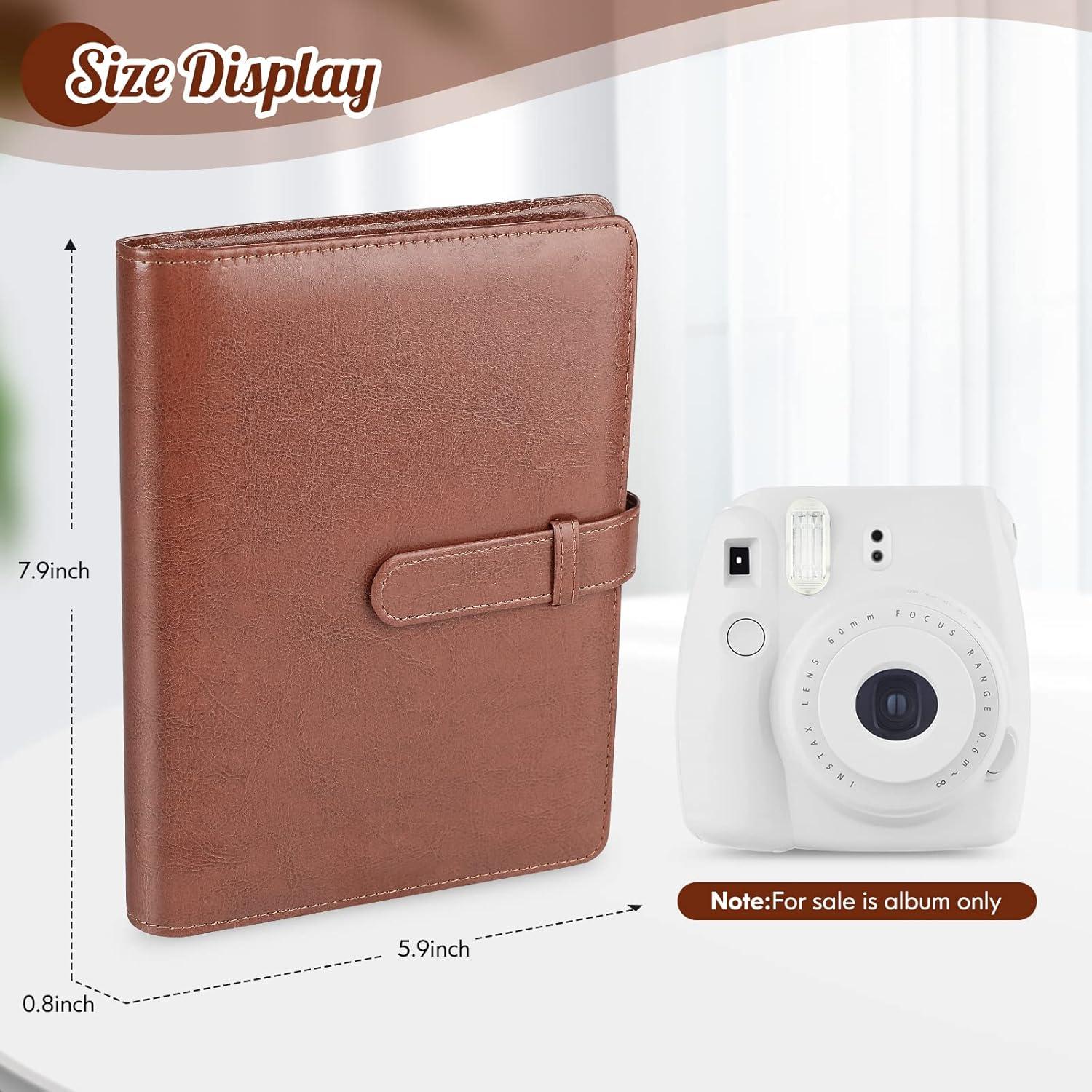 Álbum de Fotos Mini Ablus 128 Bolsillos Cuero Vegano Marrón