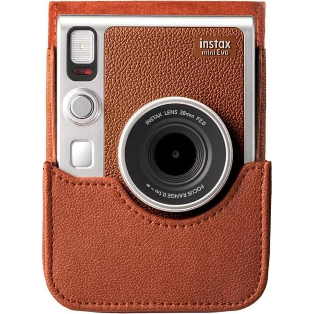 Funda de cámara Fujifilm Instax Mini EVO - Marrón elegante