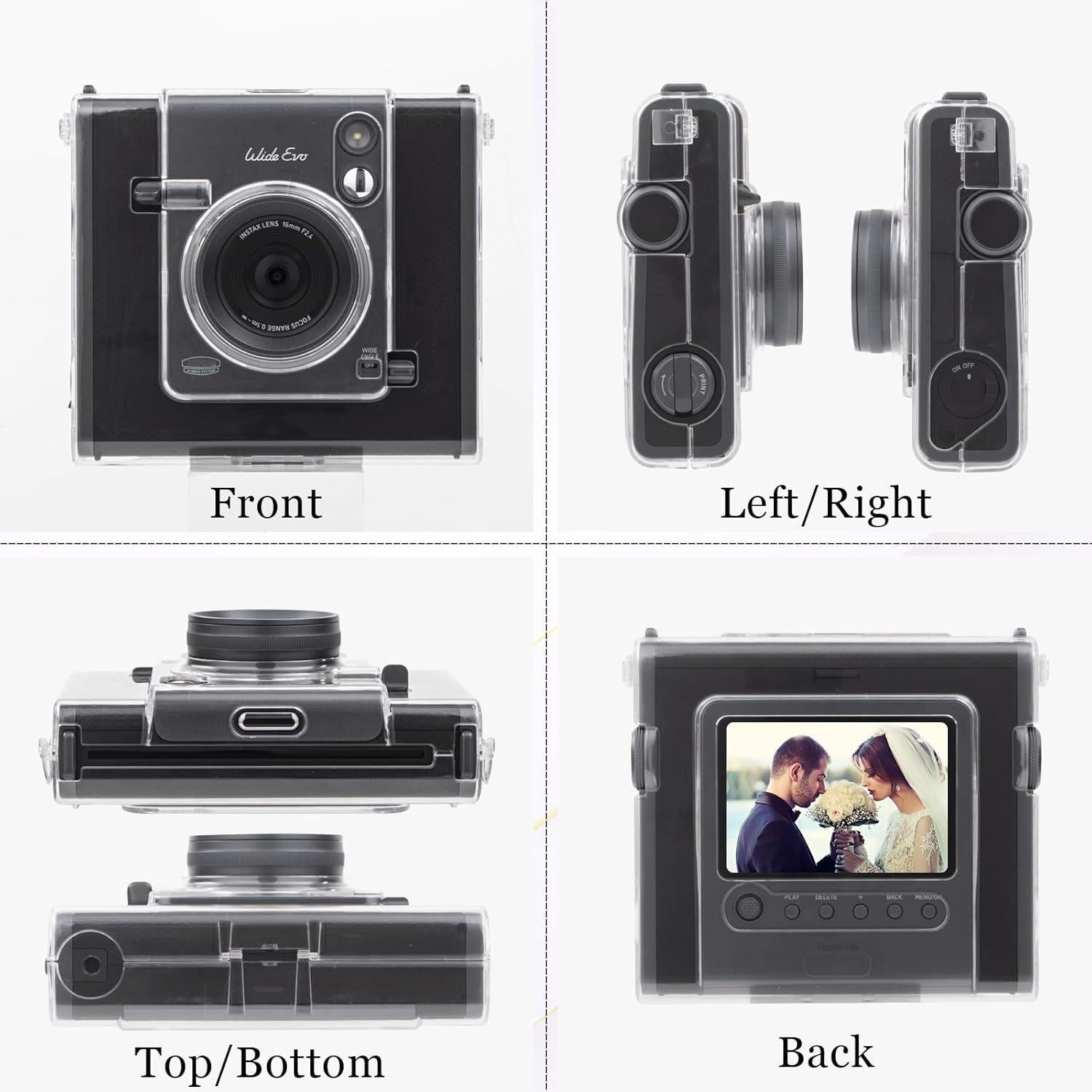 Funda Transparente HIYQIN para Cámara Fujifilm Instax Wide EVO