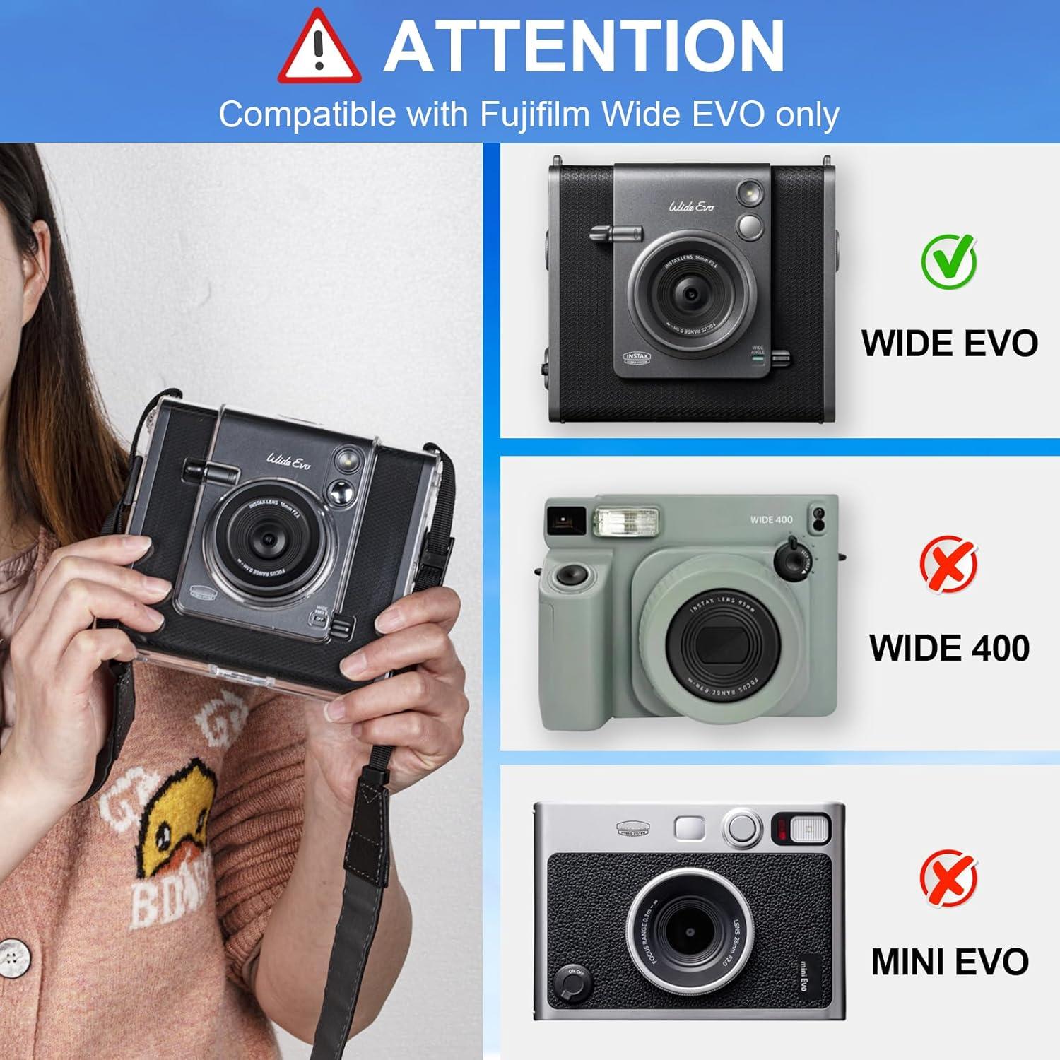 Funda Transparente HIYQIN para Cámara Fujifilm Instax Wide EVO