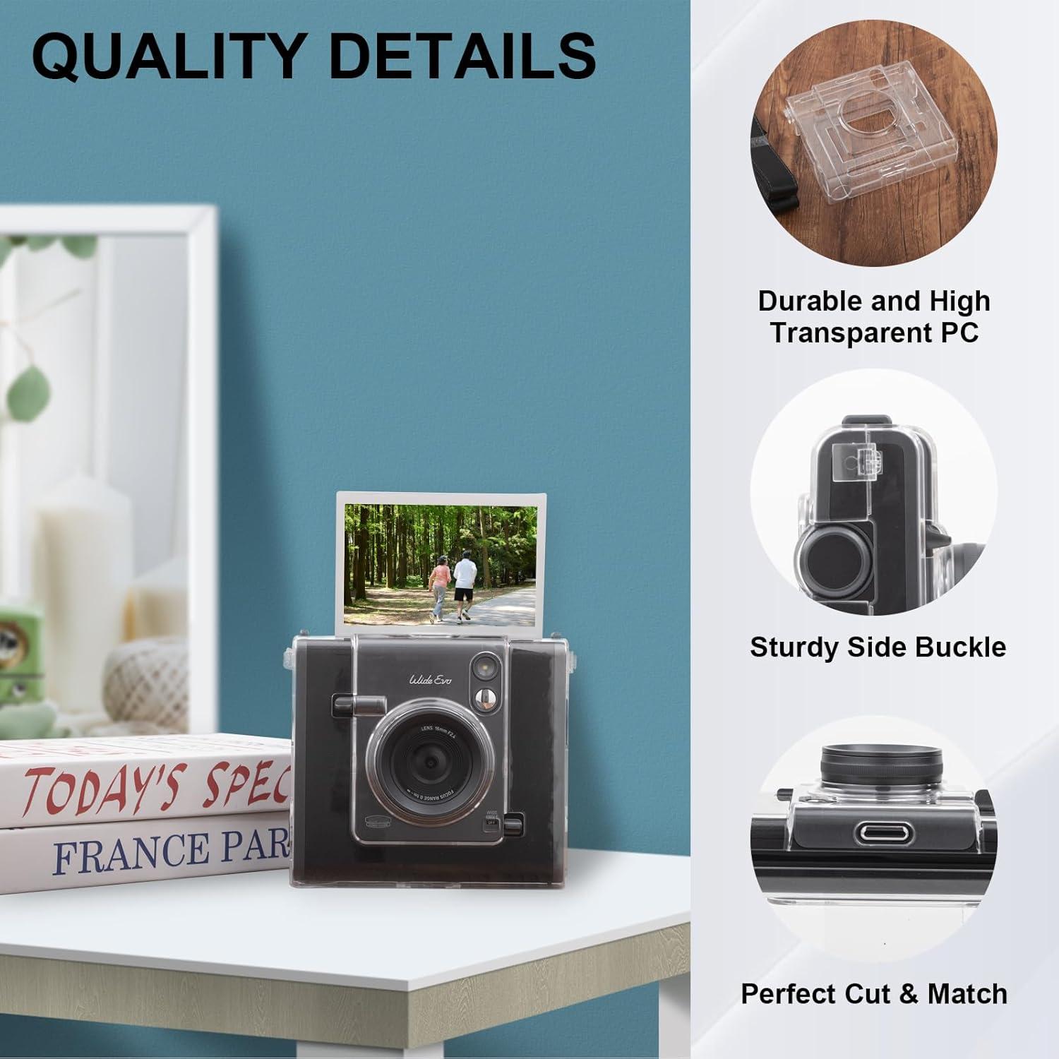 Funda Transparente HIYQIN para Cámara Fujifilm Instax Wide EVO