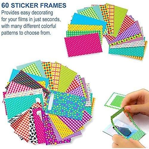 Fujifilm Instax Mini Instant Camera Film: 40 Shoots Total, (10 Sheets x 4) Includes 5 "Tudak Plastic Desk Frames, 60 Sticker Frames & 2 Packs Corner Stickers – Perfect for Scrapbooking & Display