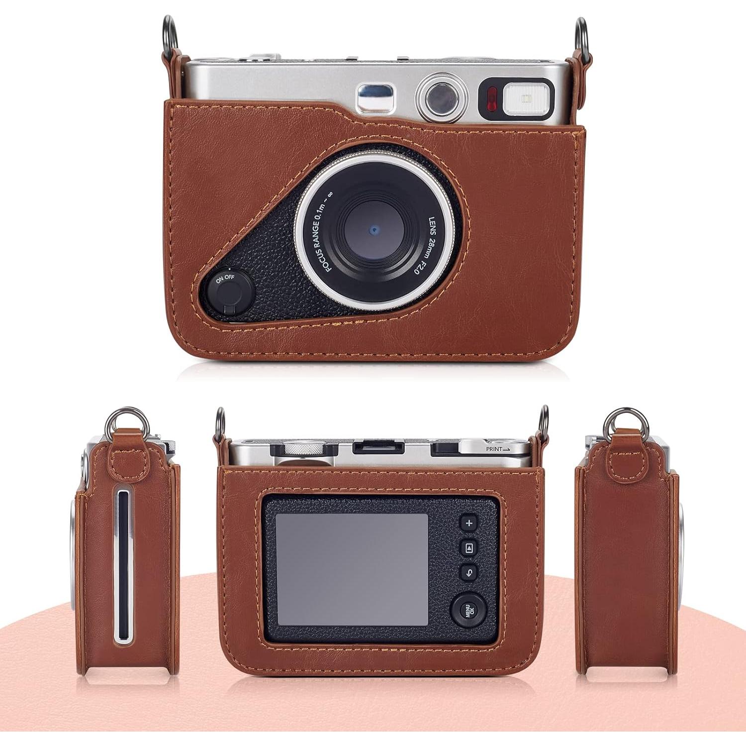 Funda Protectora Phetium para Cámara Fujifilm Instax Mini EVO - Cuero PU Marrón