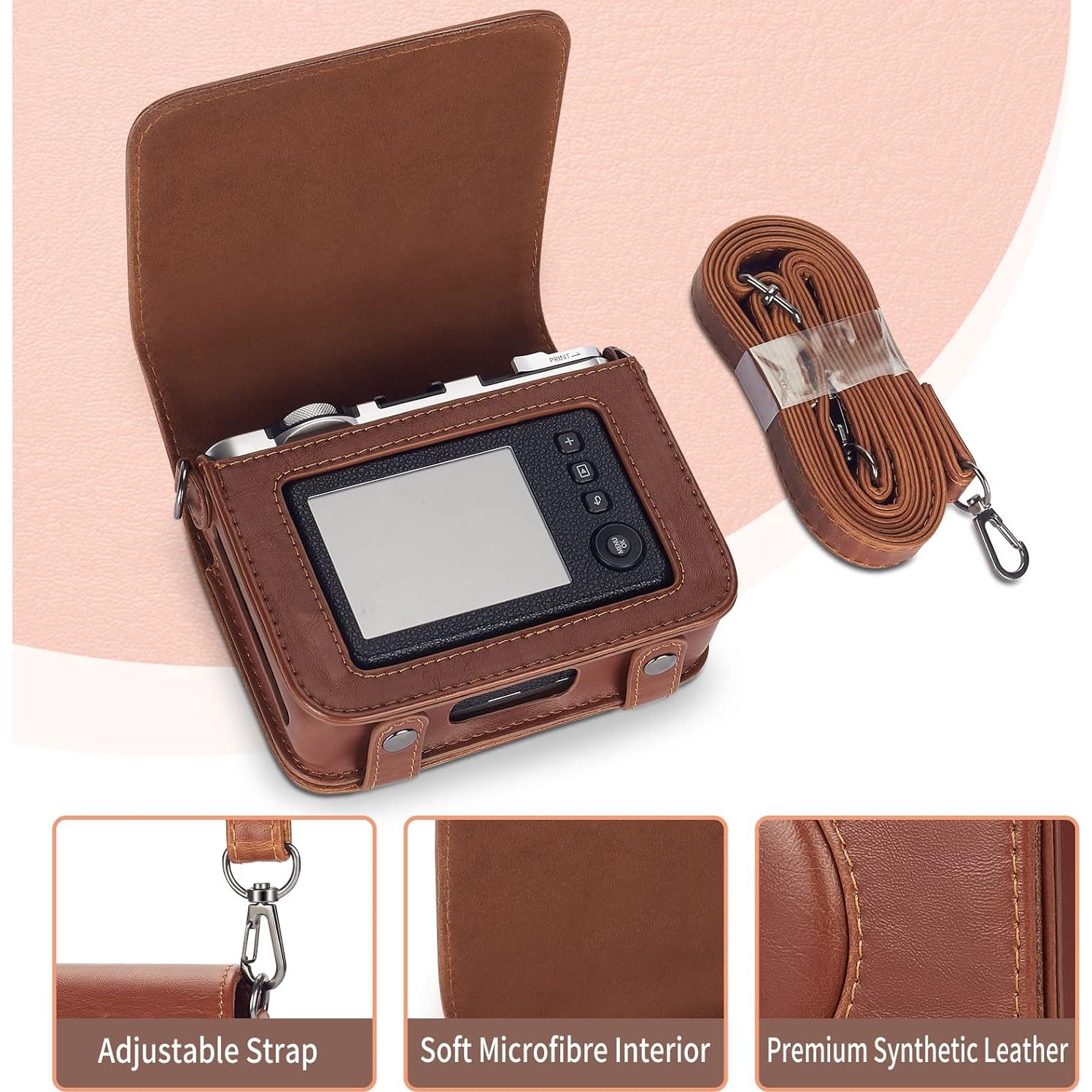 Funda Protectora Phetium para Cámara Fujifilm Instax Mini EVO - Cuero PU Marrón