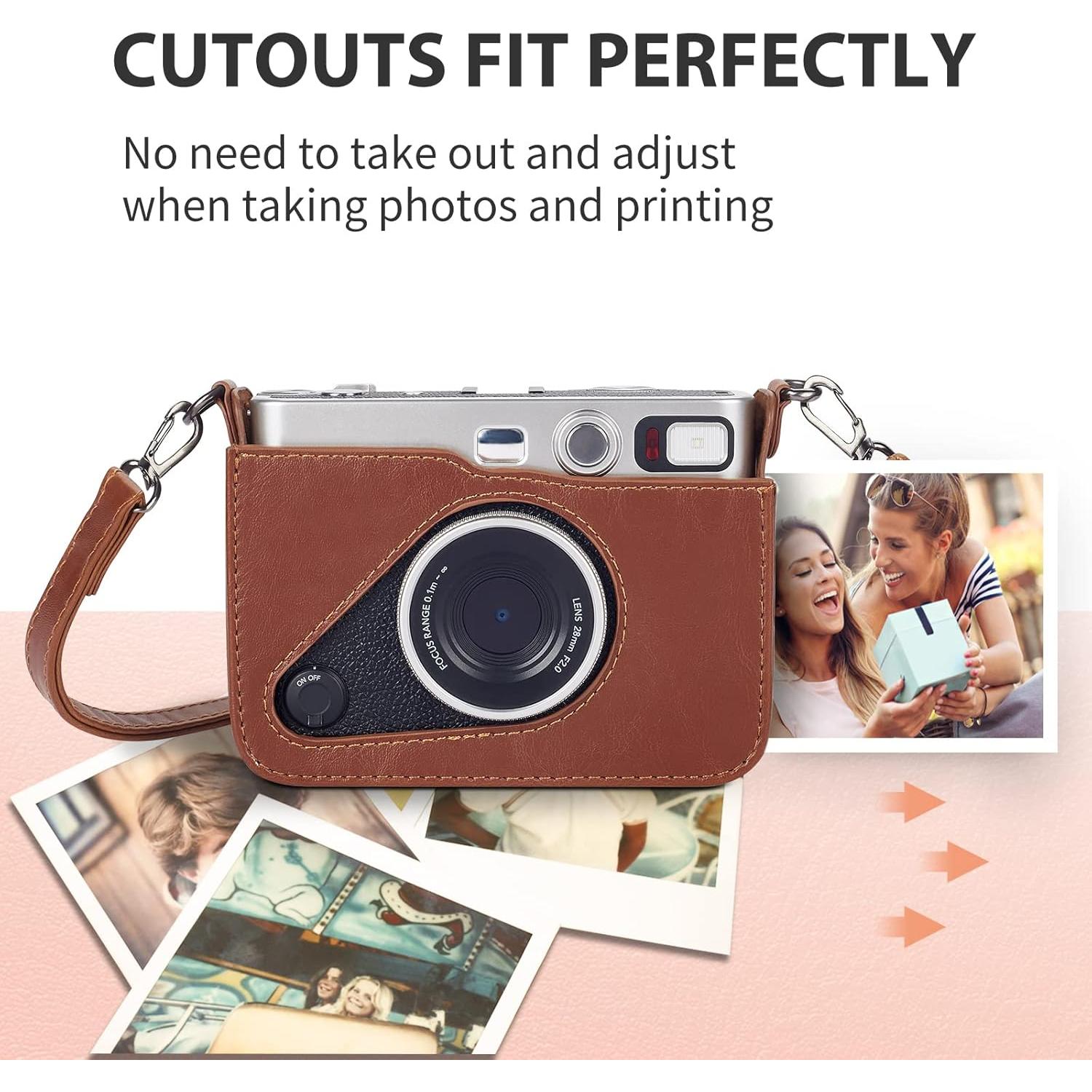 Funda Protectora Phetium para Cámara Fujifilm Instax Mini EVO - Cuero PU Marrón