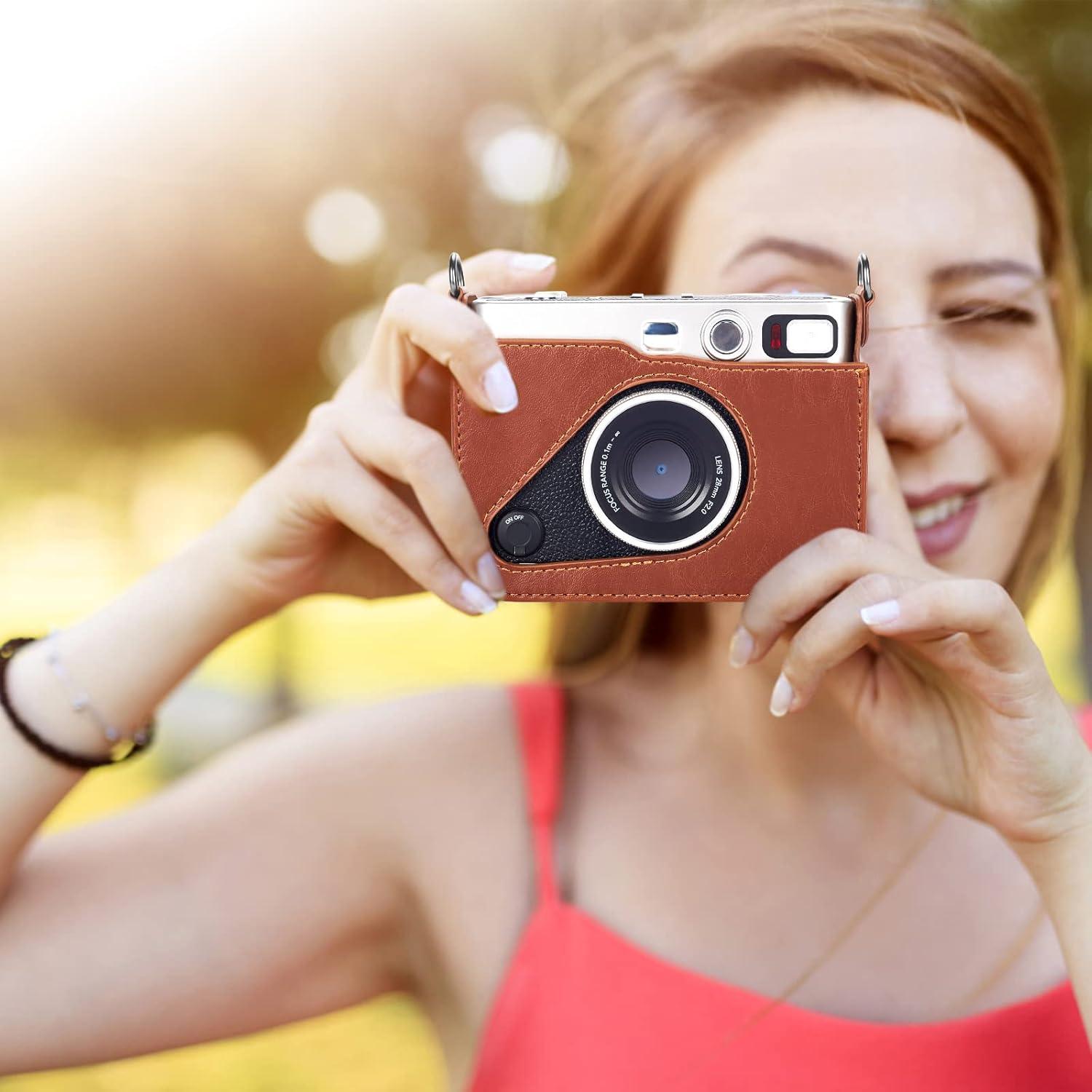 Funda Protectora Phetium para Cámara Fujifilm Instax Mini EVO - Cuero PU Marrón