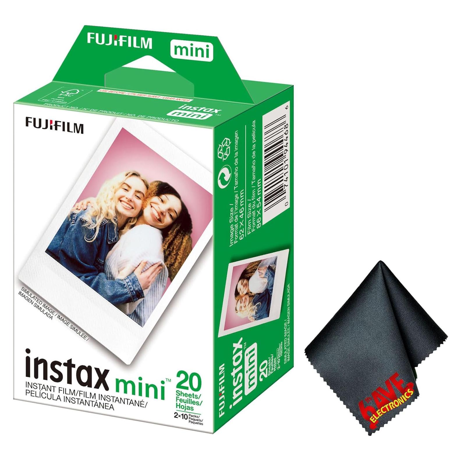 Película Instantánea Fujifilm Instax Mini 20 Exposiciones + Paño
