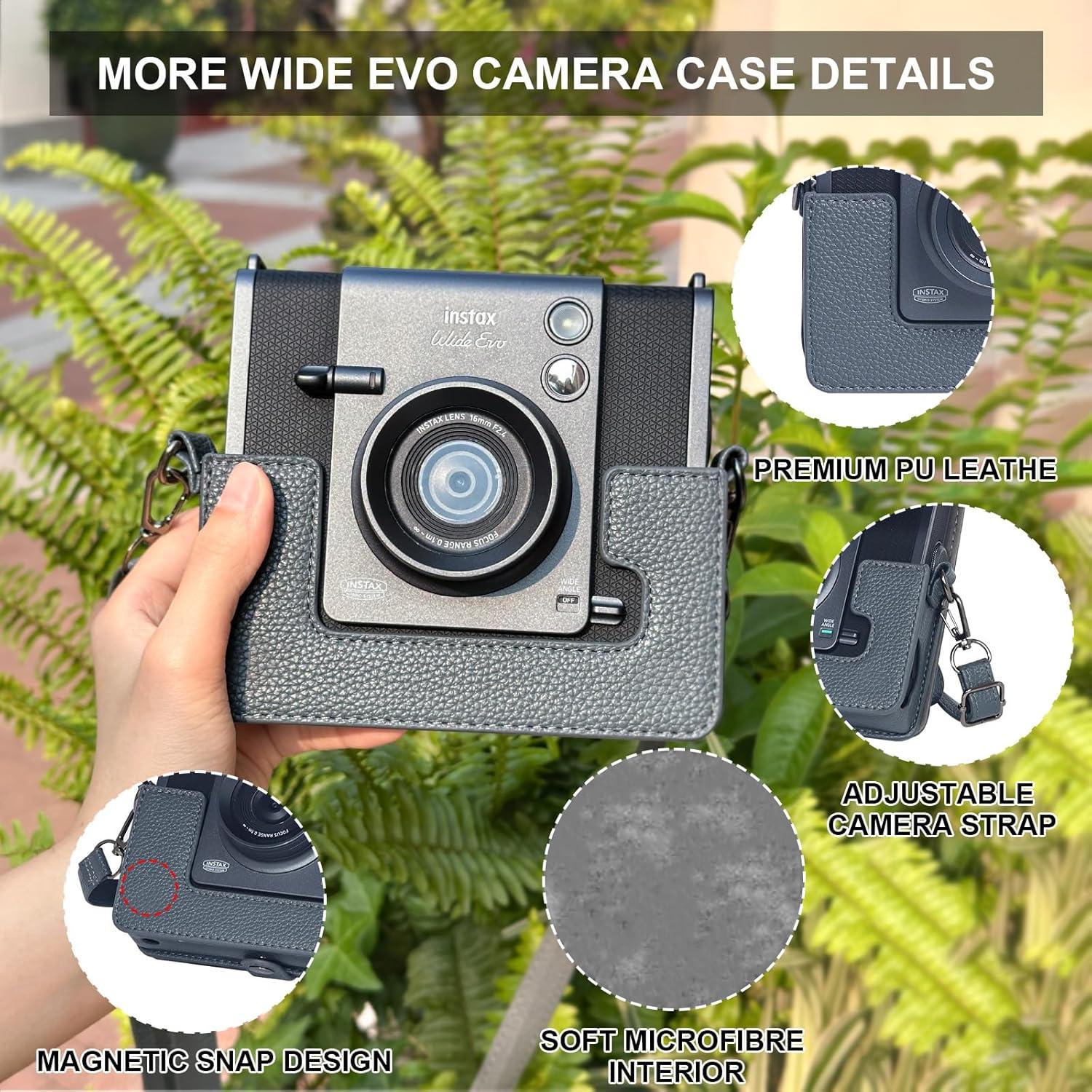 Funda de cuero retro WOGOZAN para cámara Fujifilm Instax Wide EVO