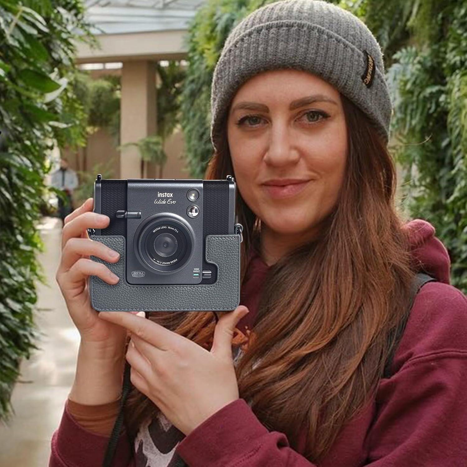 Funda de cuero retro WOGOZAN para cámara Fujifilm Instax Wide EVO