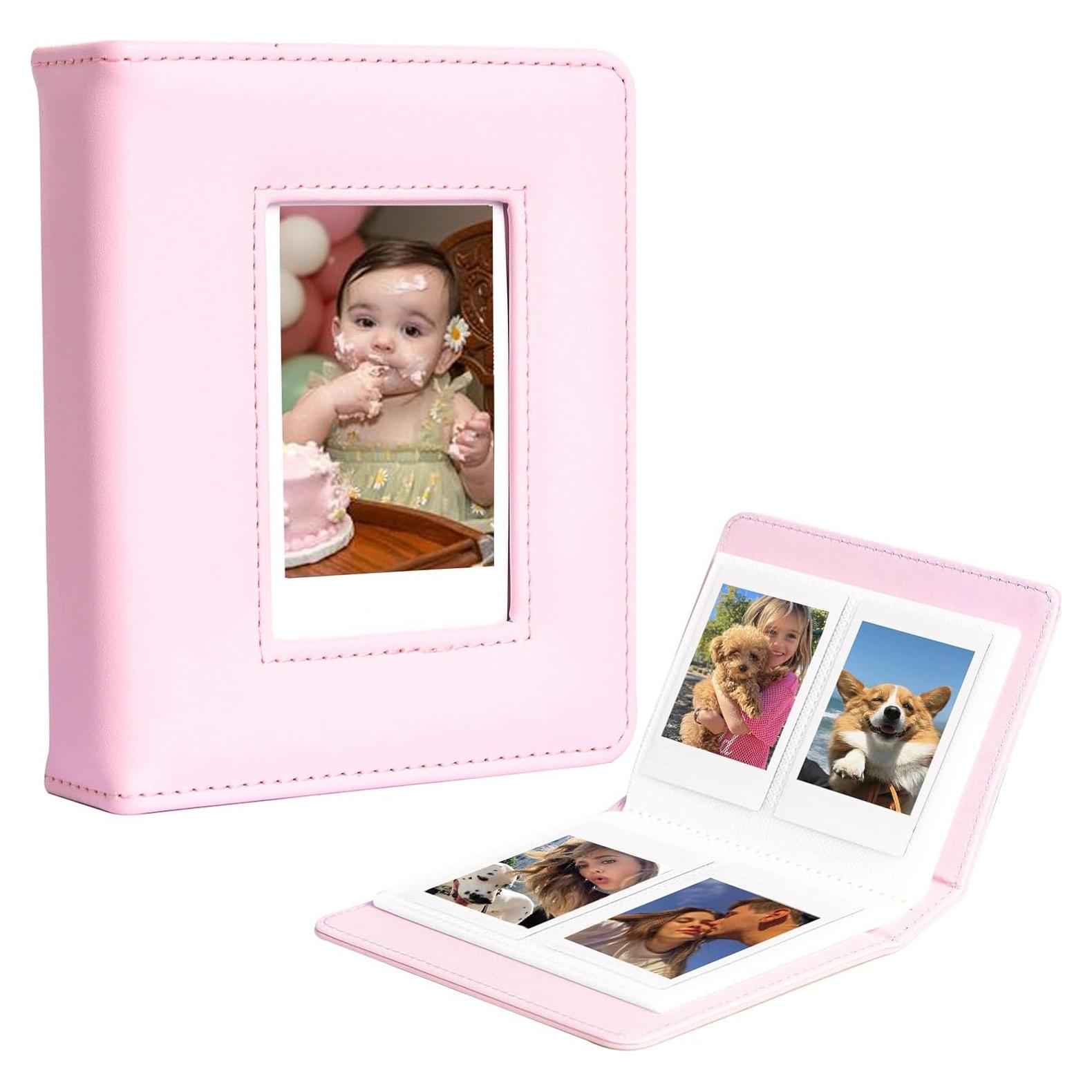 Álbum de Fotos Mini WOGOZAN Rosa 64 Bolsillos PU 5.4x8.6 cm