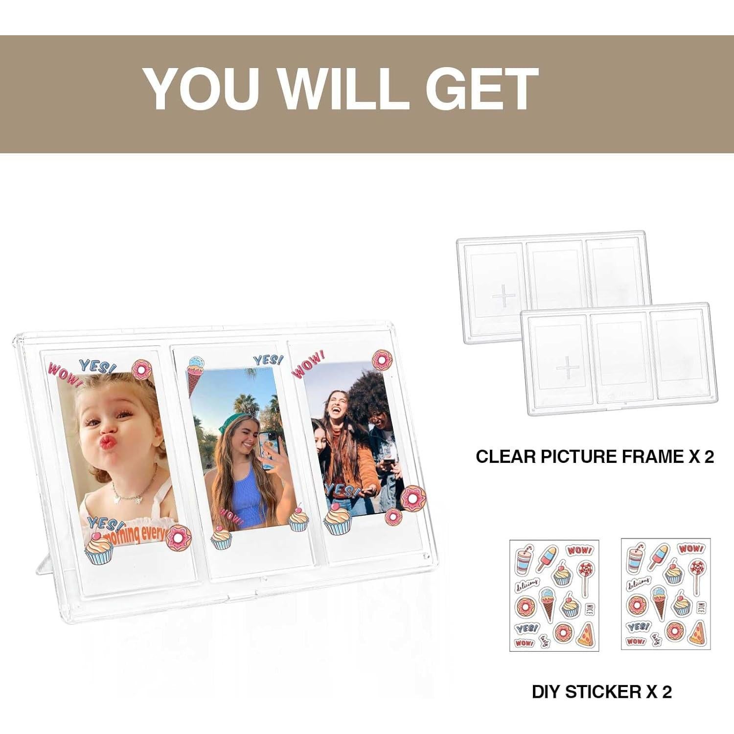 Marcos de fotos mini WOGOZAN para Fujifilm Instax 2x3