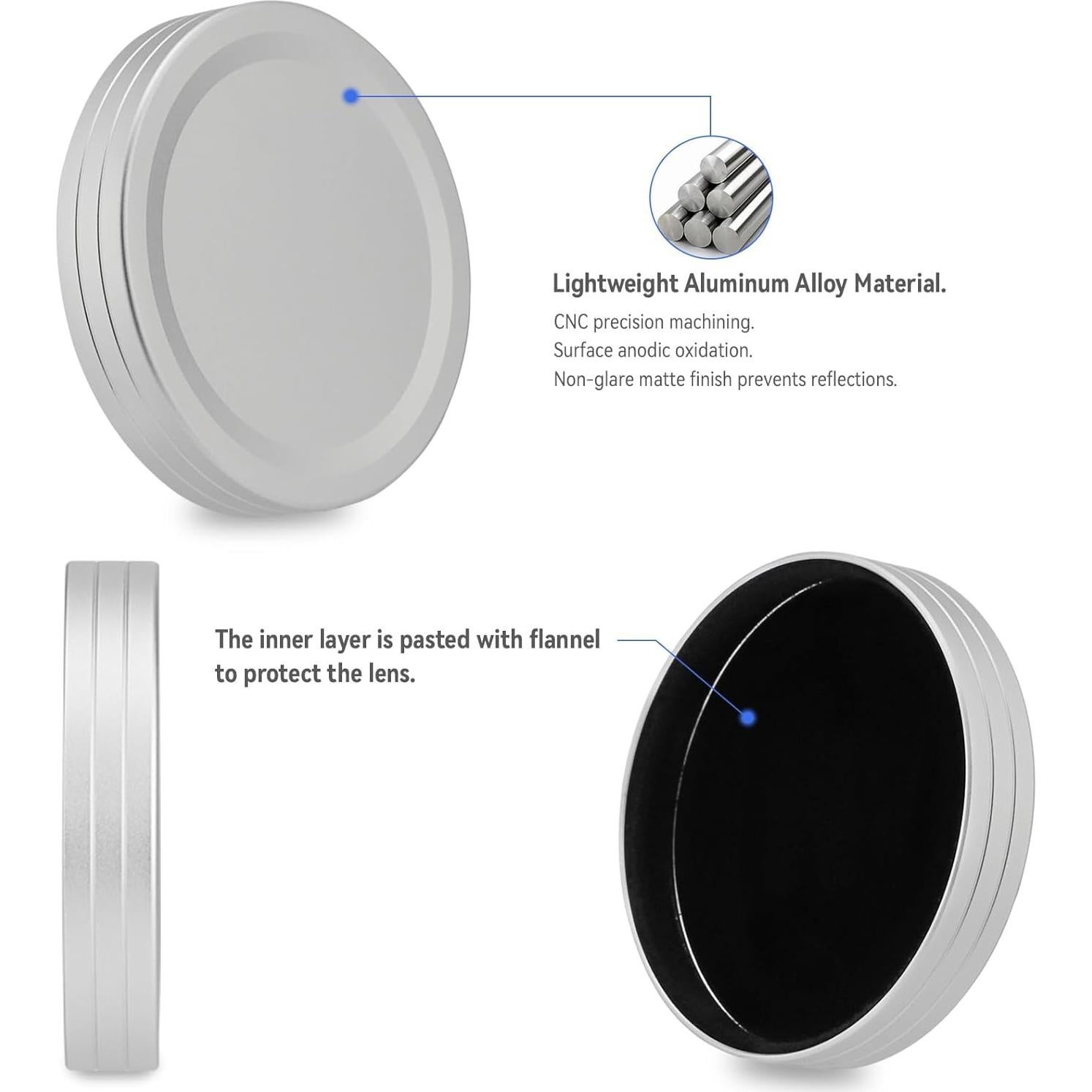 Tapa de Lente de Metal Haoge para Fujifilm Instax Mini EVO Plata