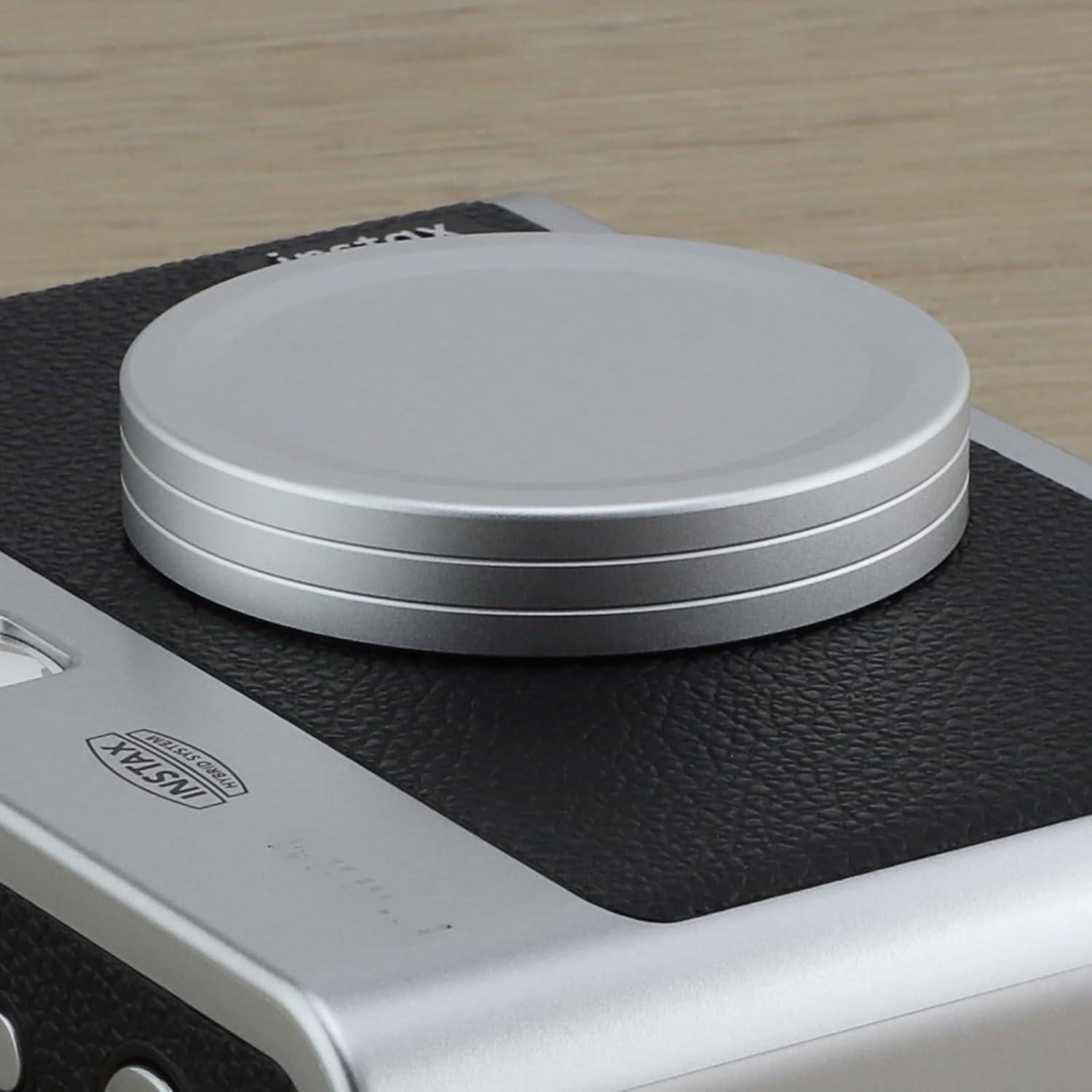 Tapa de Lente de Metal Haoge para Fujifilm Instax Mini EVO Plata