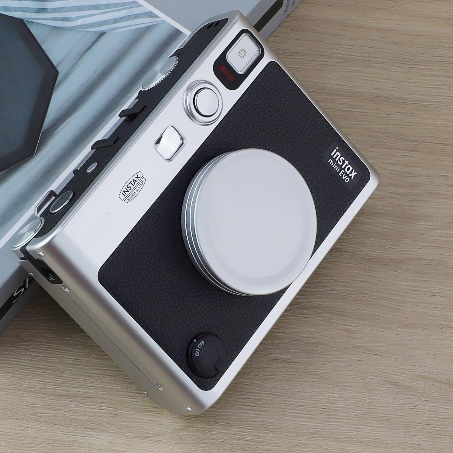 Tapa de Lente de Metal Haoge para Fujifilm Instax Mini EVO Plata