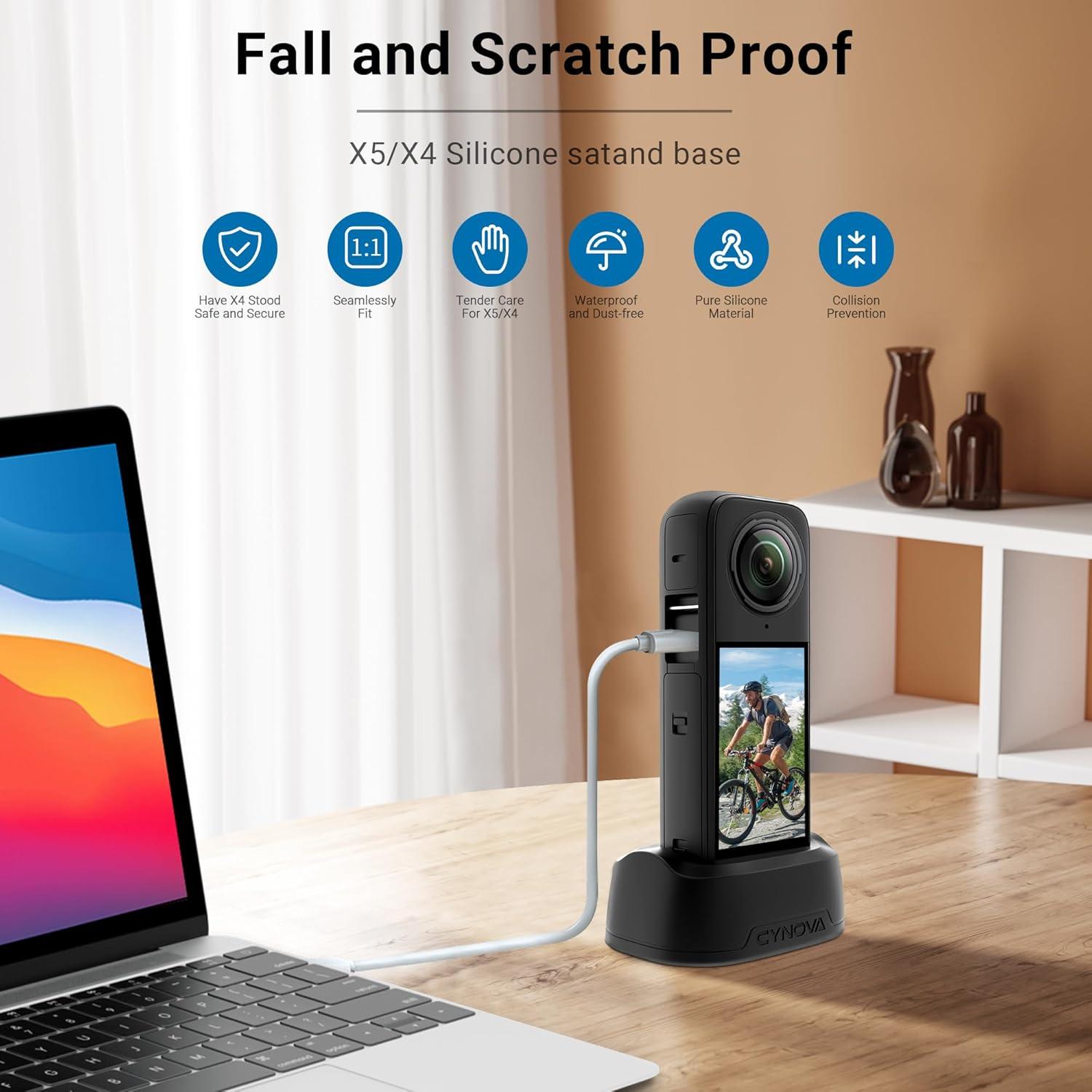 Base de Silicona CYNOVA para Insta360 X4/X5 + Protector