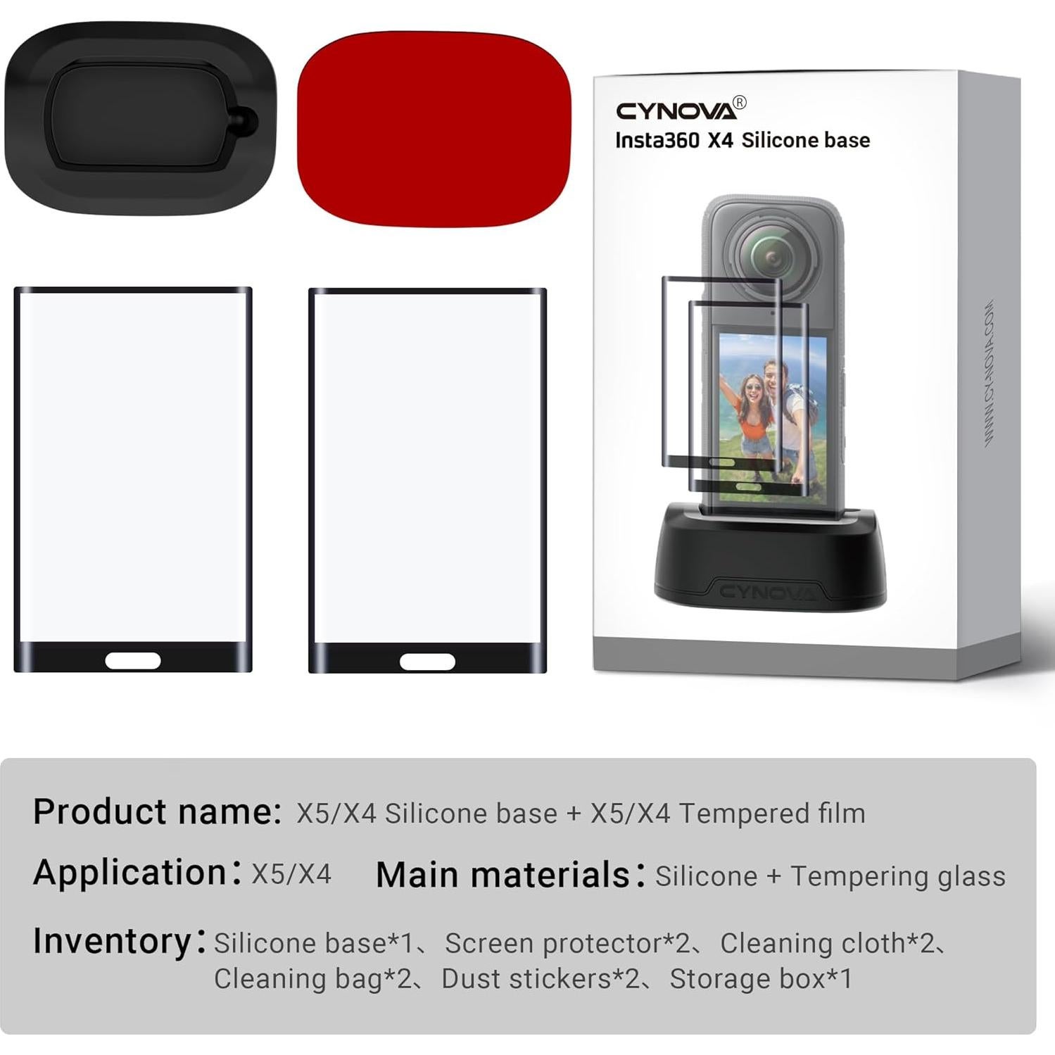 Base de Silicona CYNOVA para Insta360 X4/X5 + Protector