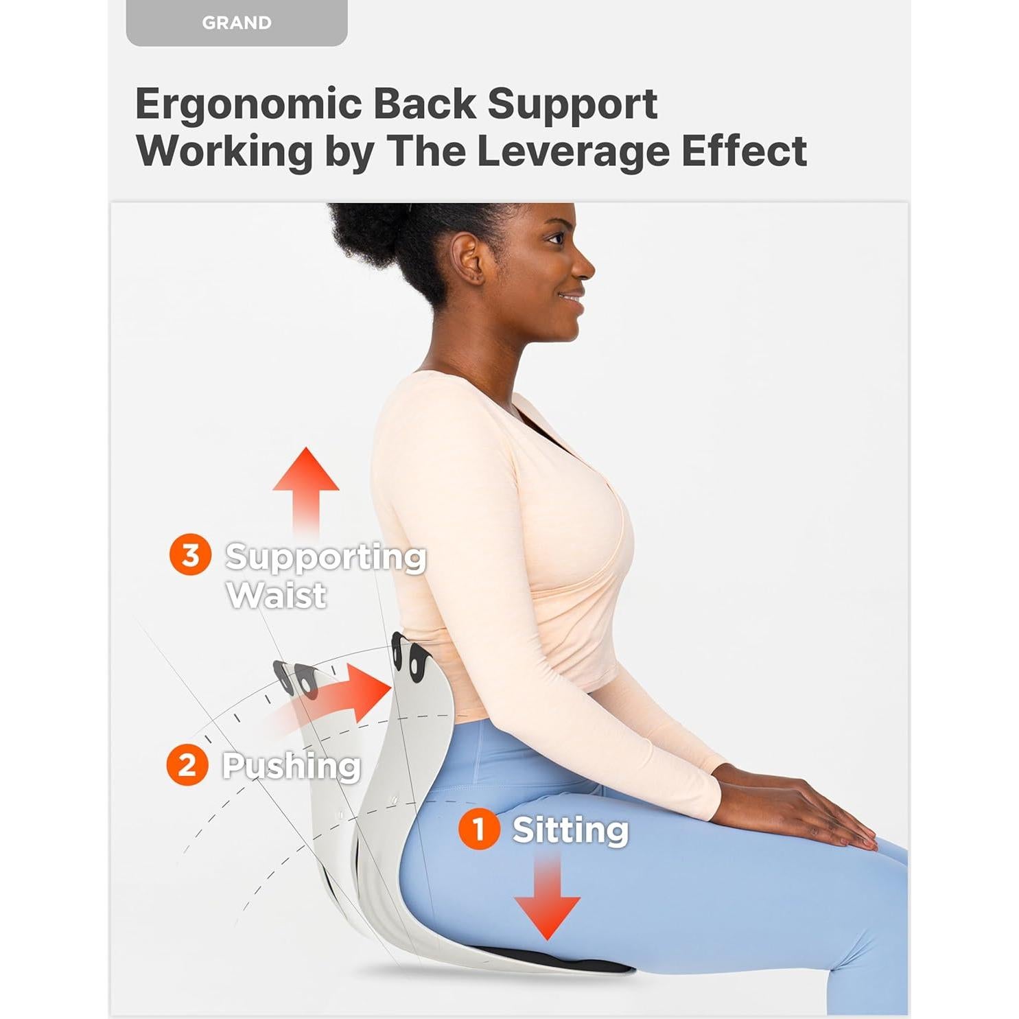 Curble Soporte Lumbar Ergonómico Extra Ancho Negro
